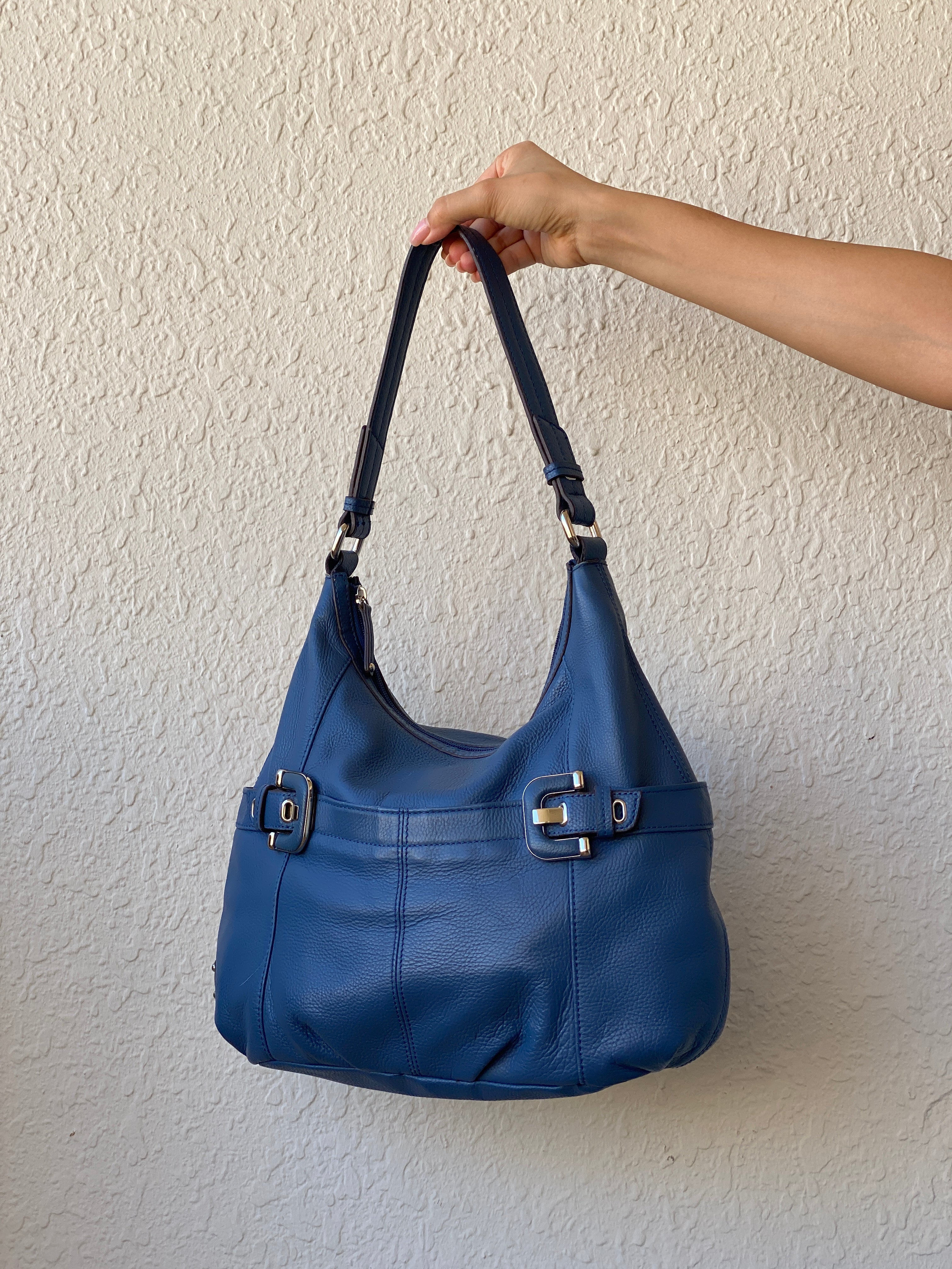 Vintage Tignanello Blue Purse Genuine Leather Hobo Shoulder Bag - Balagan Vintage Shoulder Bag 00s, 90s, bag, genuine leather, NEW IN, shoulder bag, summer, Y2K