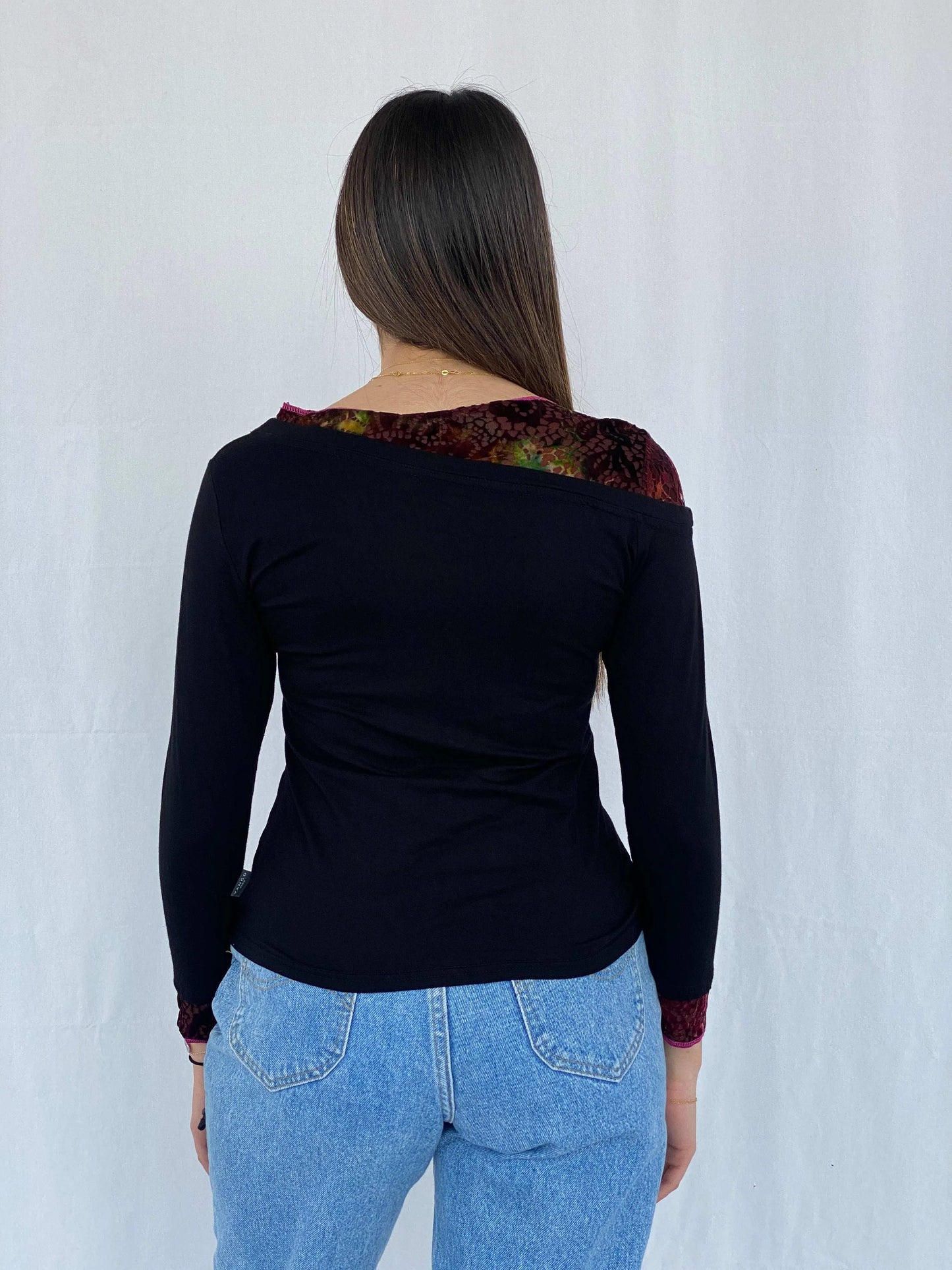 Vintage Vango Paris Top With Velvet Details Size L - Balagan Vintage Full Sleeve Top 00s, Juana, Top, winter, Y2K
