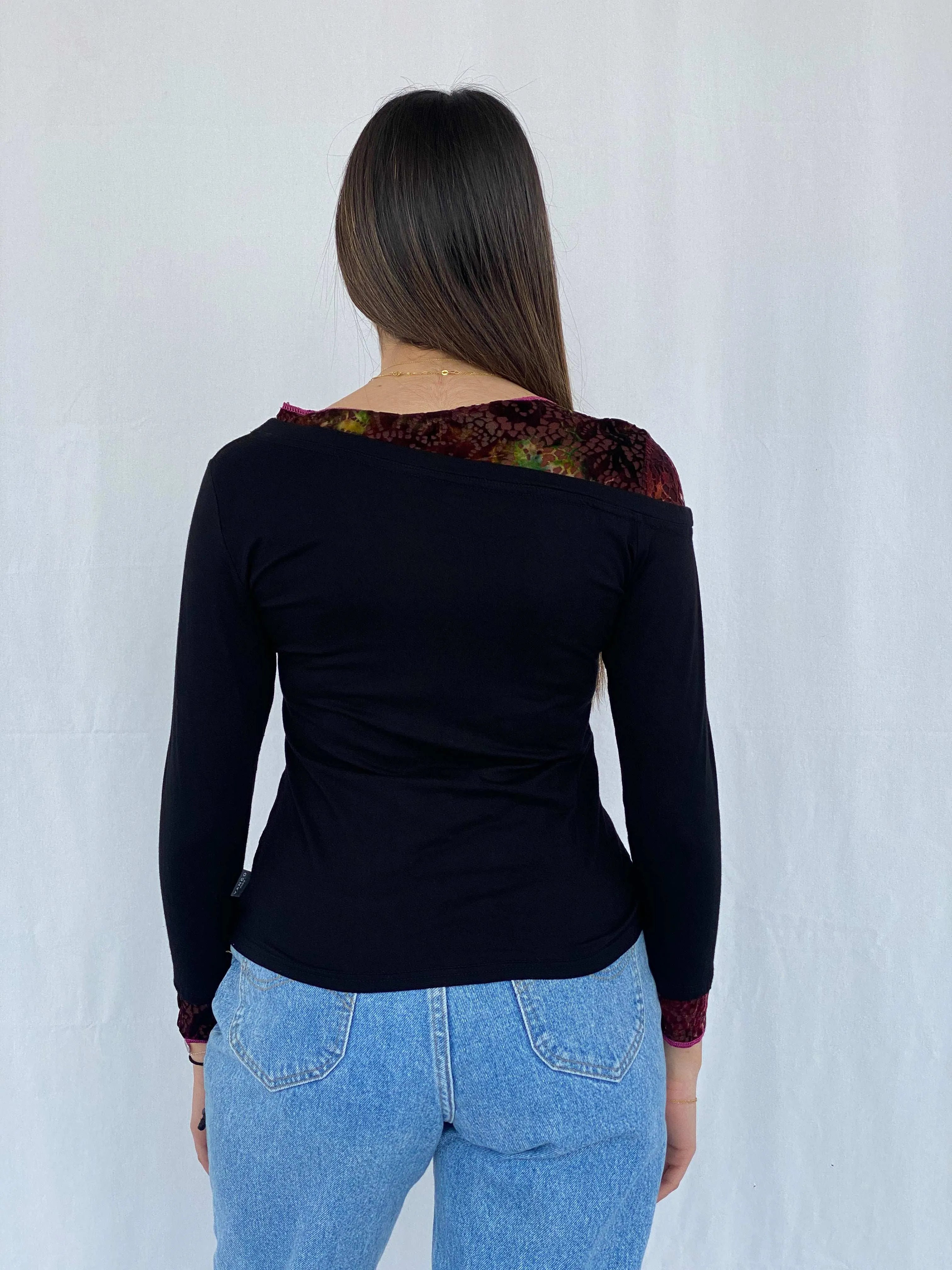 Vintage Vango Paris Top With Velvet Details Size L - Balagan Vintage Full Sleeve Top 00s, Juana, Top, winter, Y2K