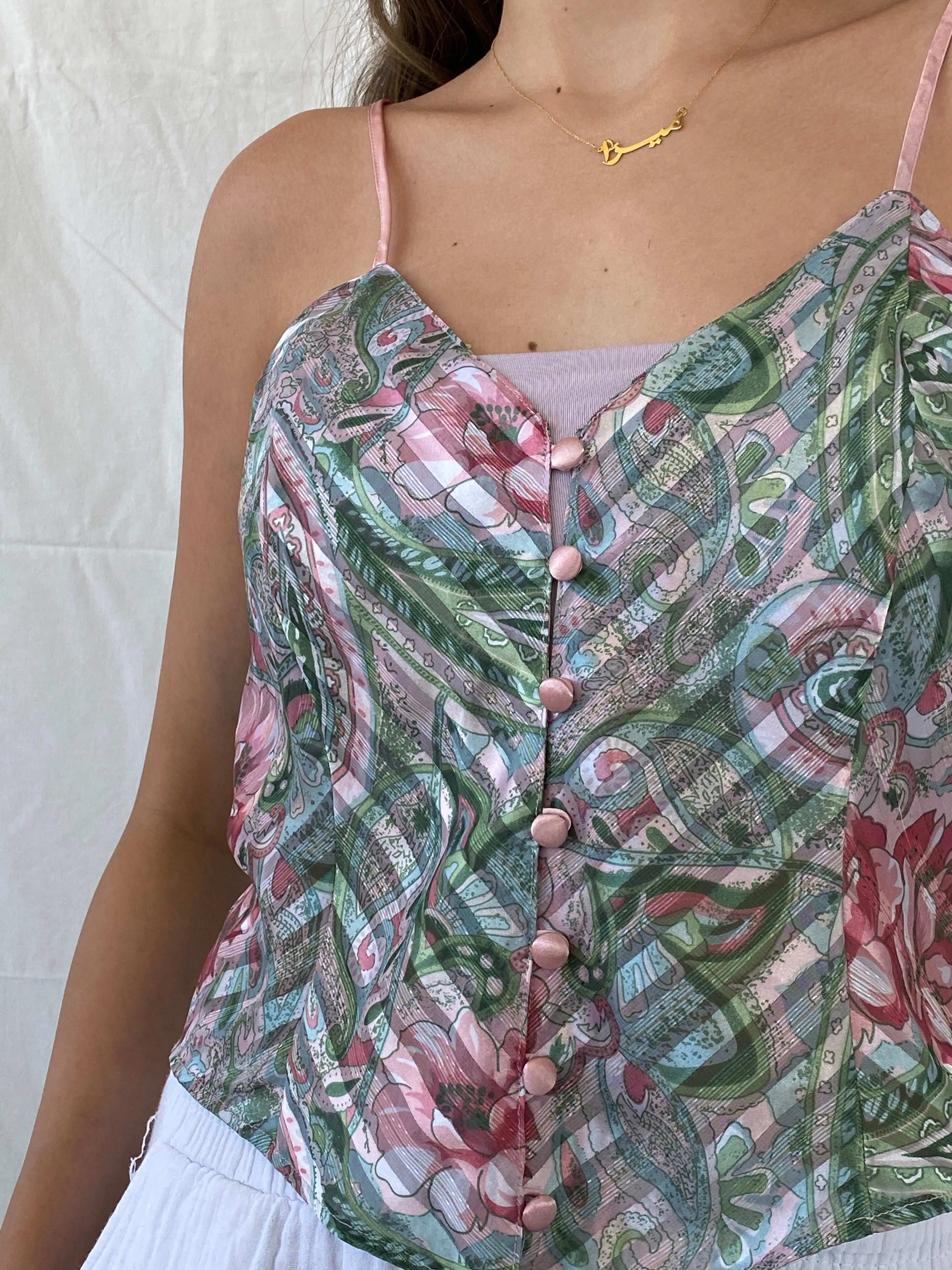 Vintage Victoria’s Secret Gold Label Semi Sheer Floral Slip Cami Top - M - Balagan Vintage Cami 00s, Cami, corset, Deals, Mira, sheer, women top