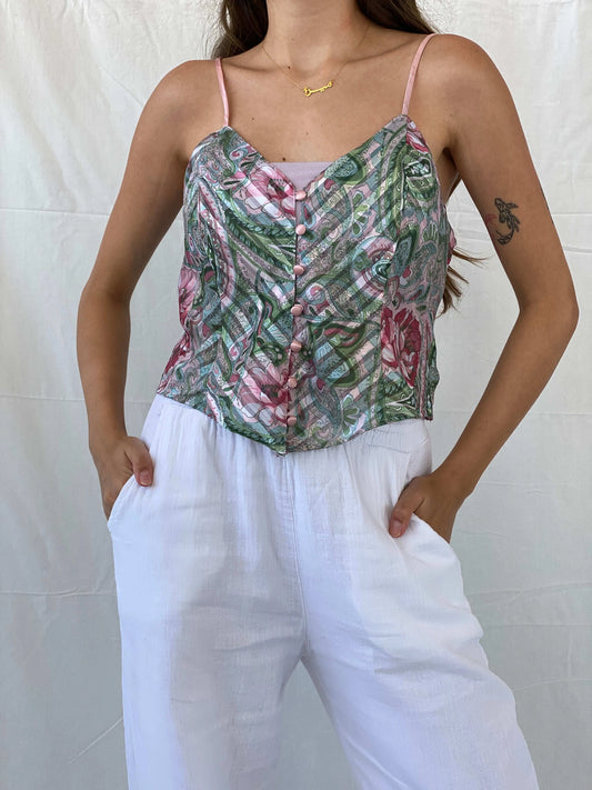 Vintage Victoria’s Secret Gold Label Semi Sheer Floral Slip Cami Top - M - Balagan Vintage Cami 00s, Cami, corset, Deals, Mira, sheer, women top