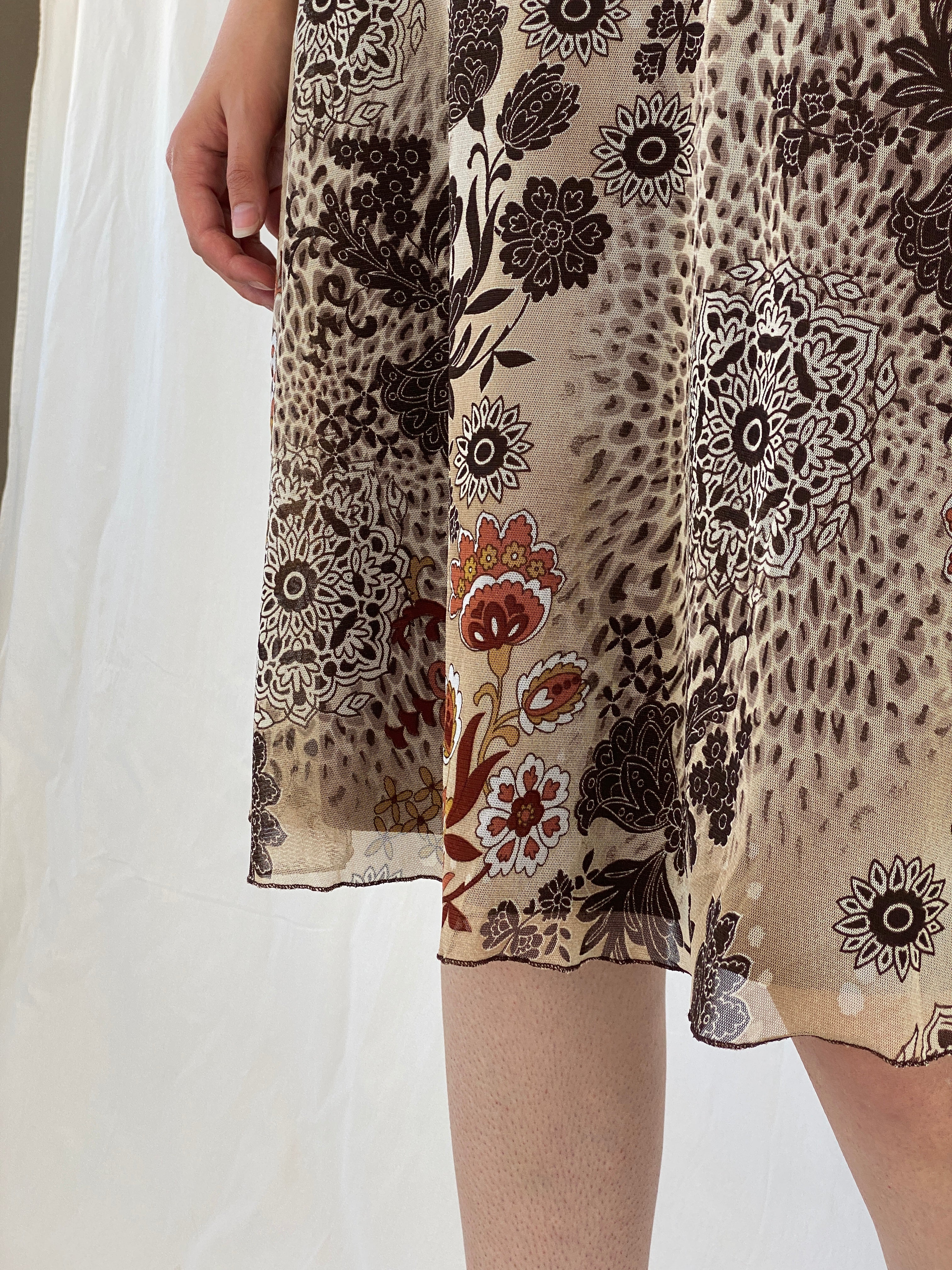 Vintage Xanaka Brown Floral Boho Paisley Print Midi Skirt - M - Balagan Vintage Midi Skirt animal print, Ayah, Boho, floral, floral skirt, maxi skirt, NEW IN, winter