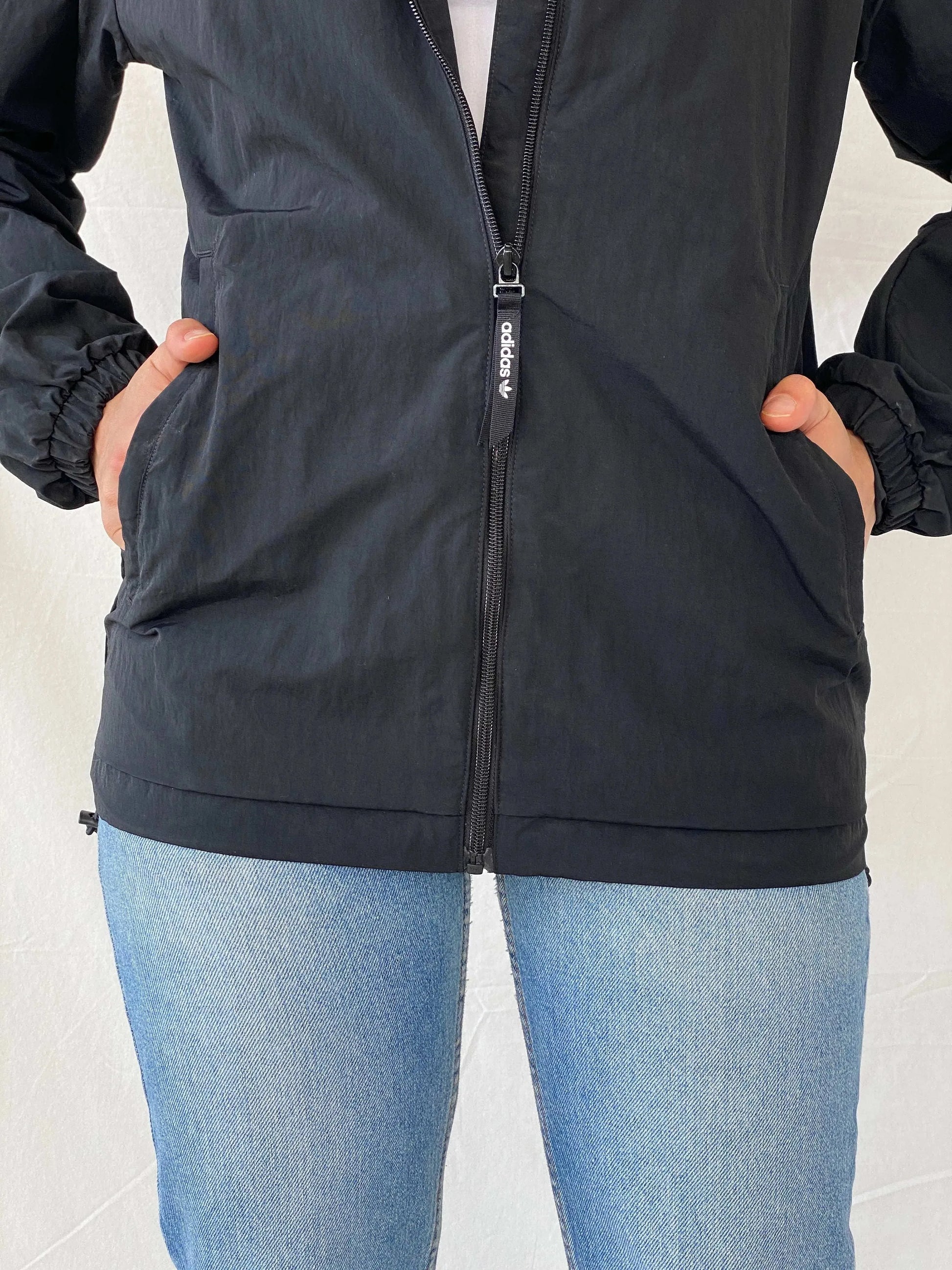 Vintage Y2K Adidas Black & White Windbreaker Jacket - S - Balagan Vintage Windbreaker Jacket 00s, adidas, Coats&Jackets, Mira, vintage, vintage windbreaker, windbreaker, windbreaker jacket, winter, women, Women's Windbreaker Jackets