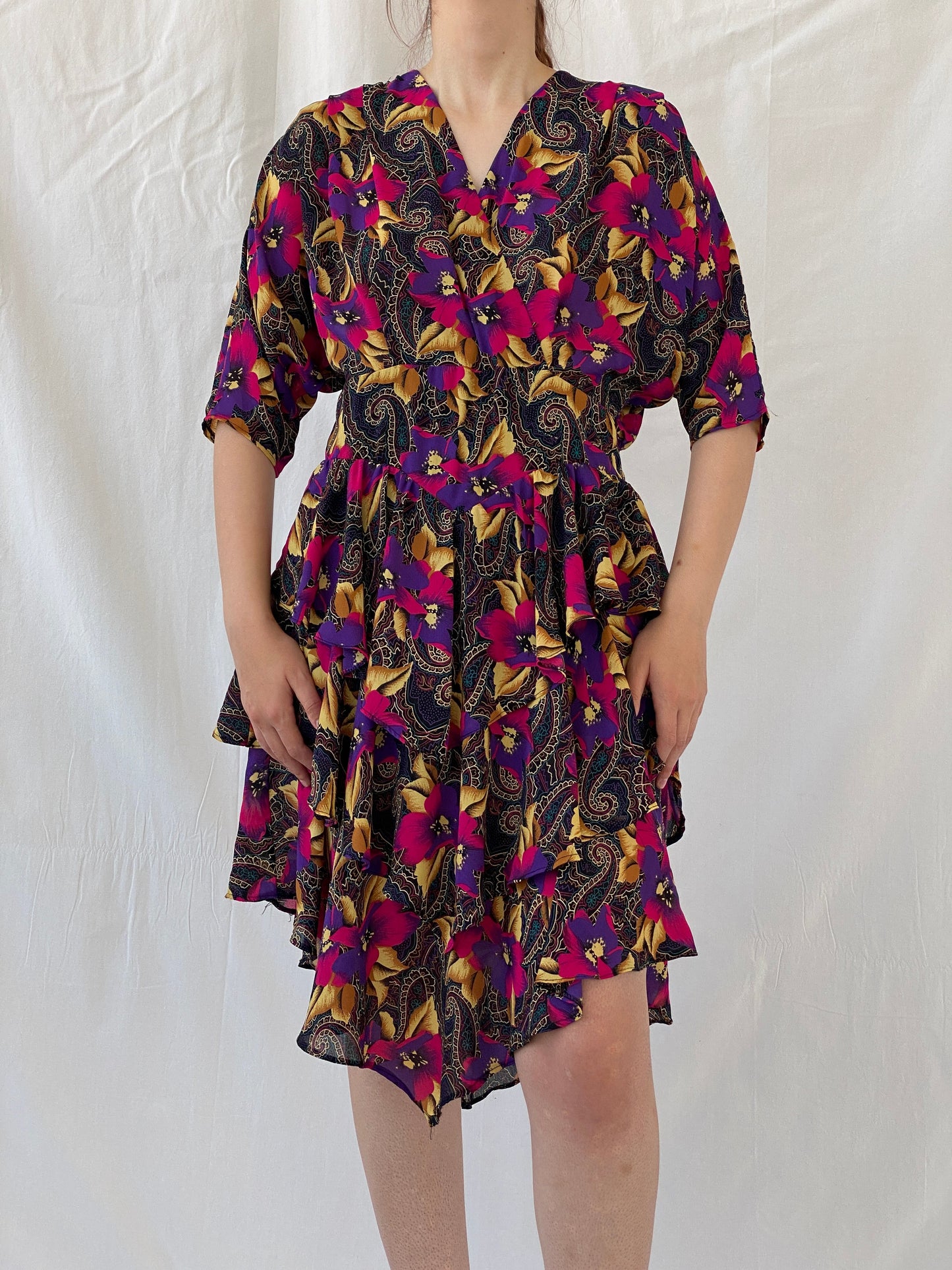 Vintage Y2K After Dark By Dorothy Perkins Midi Floral Dress - L - Balagan Vintage Midi Dress 90s, Ayah, dress, midi dress, Wedding Guest