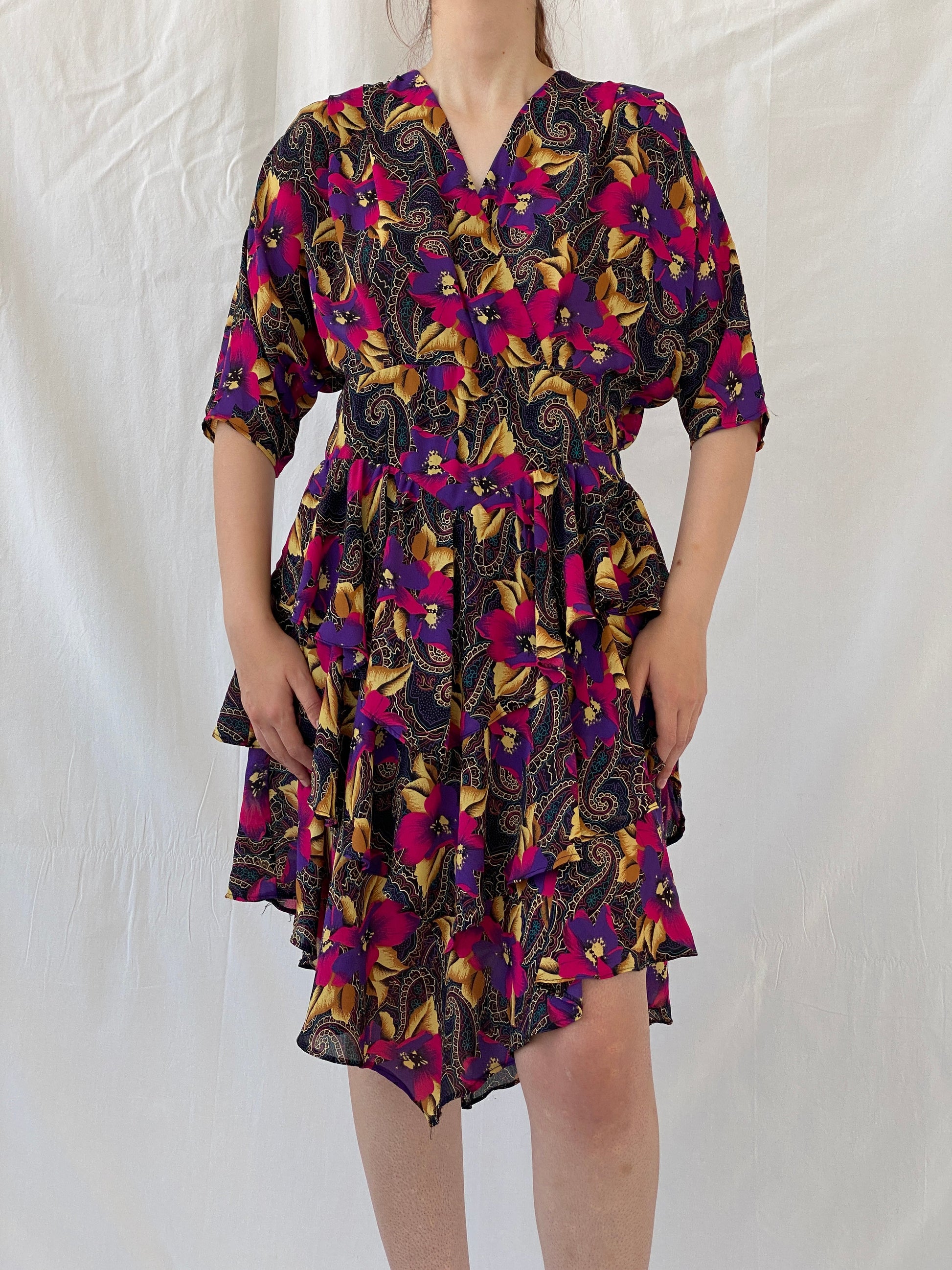 Vintage Y2K After Dark By Dorothy Perkins Midi Floral Dress - L - Balagan Vintage Midi Dress 90s, Ayah, dress, midi dress, Wedding Guest