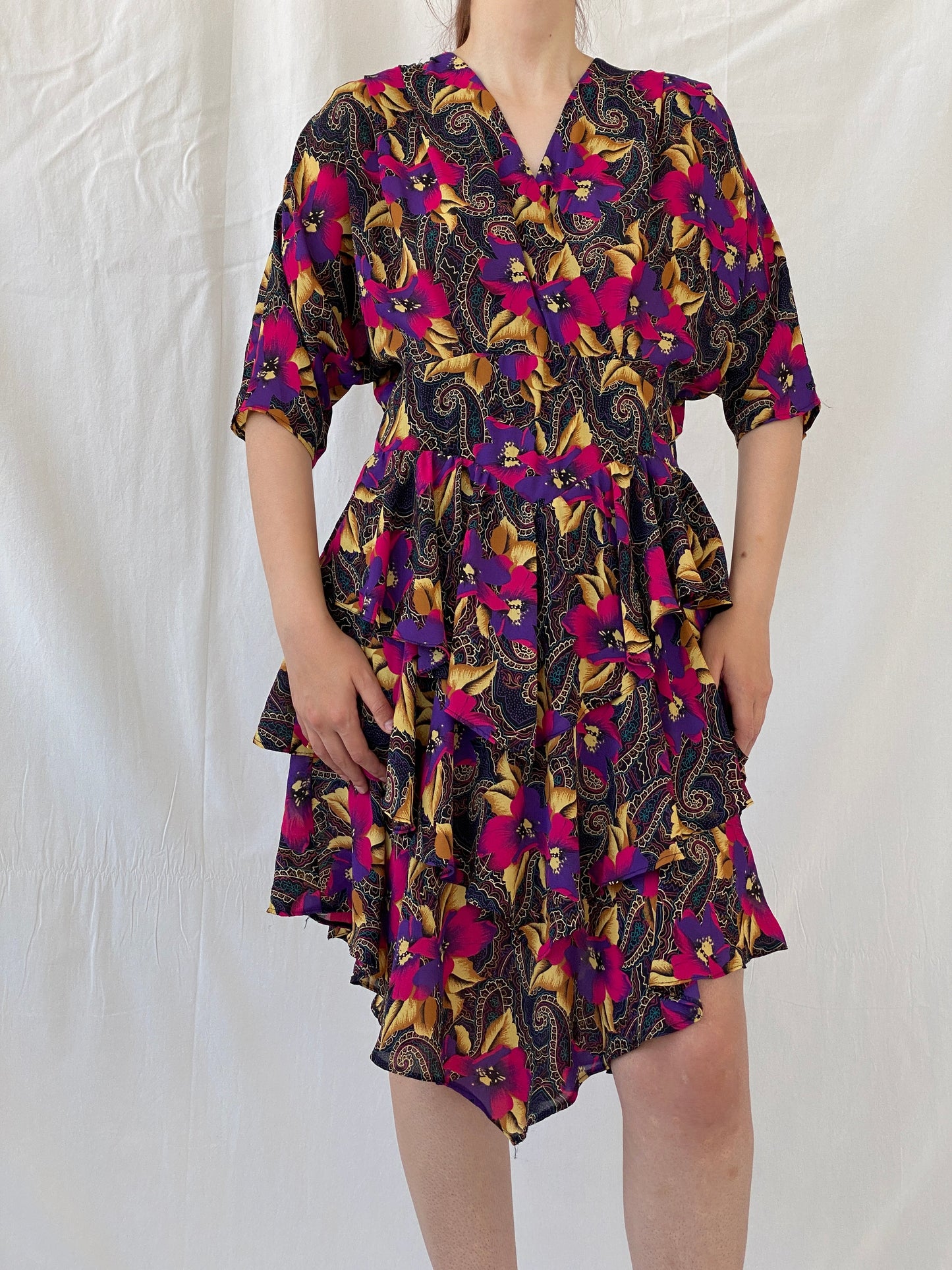 Vintage Y2K After Dark By Dorothy Perkins Midi Floral Dress - L - Balagan Vintage Midi Dress 90s, Ayah, dress, midi dress, Wedding Guest