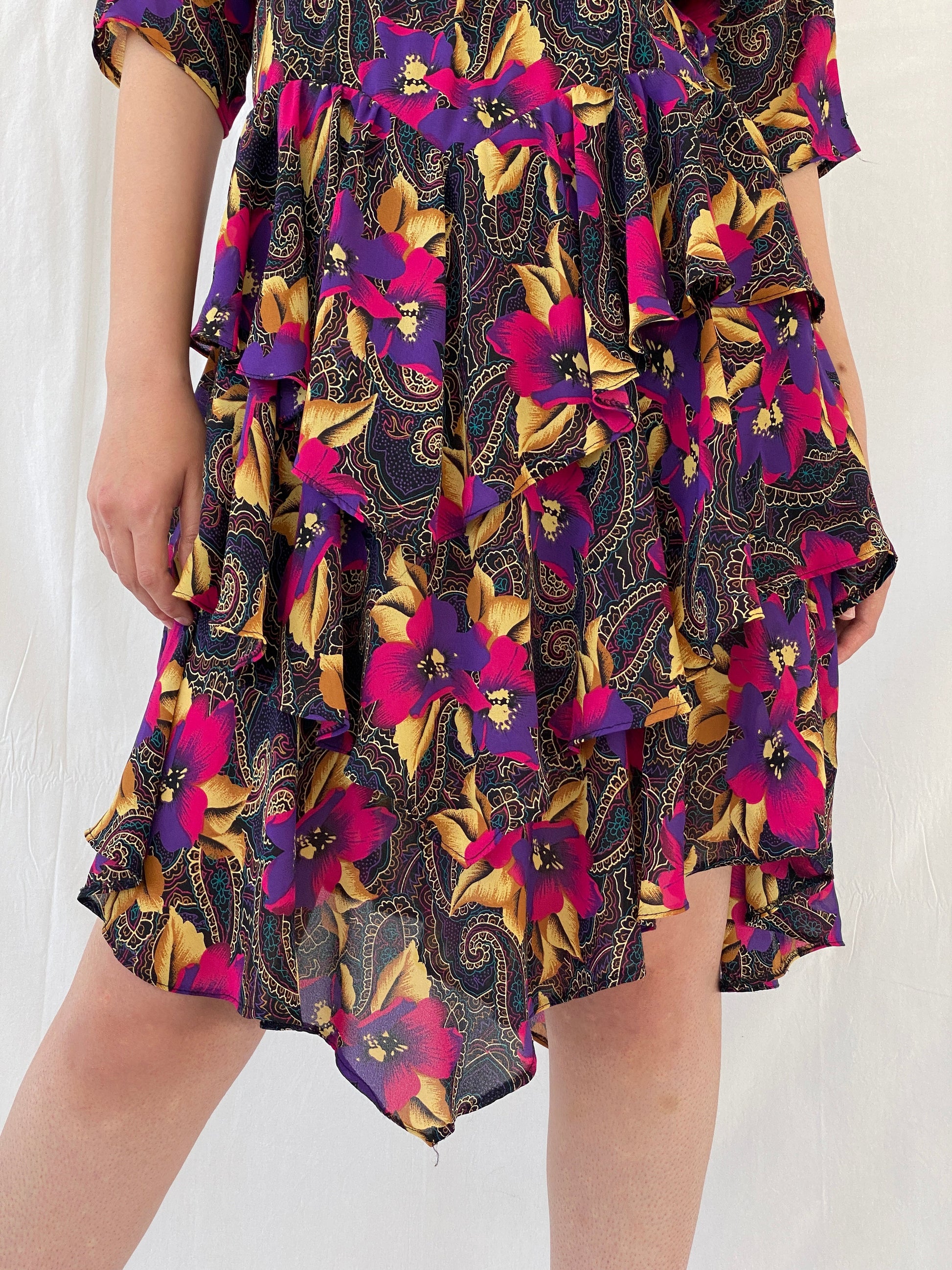 Vintage Y2K After Dark By Dorothy Perkins Midi Floral Dress - L - Balagan Vintage Midi Dress 90s, Ayah, dress, midi dress, Wedding Guest