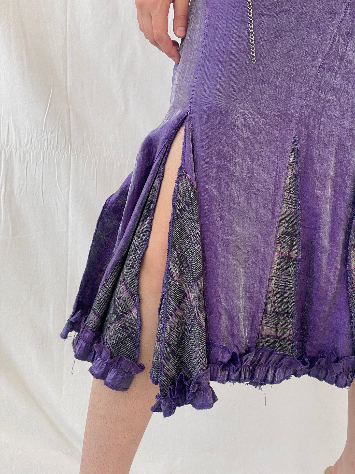 Vintage Y2K Alvina Whimsy Goth Metallic Purple Midaxi Women’s Skirt - M - Balagan Vintage Midi Skirt 00s, Ayah, midi skirt, skirt, women skirt