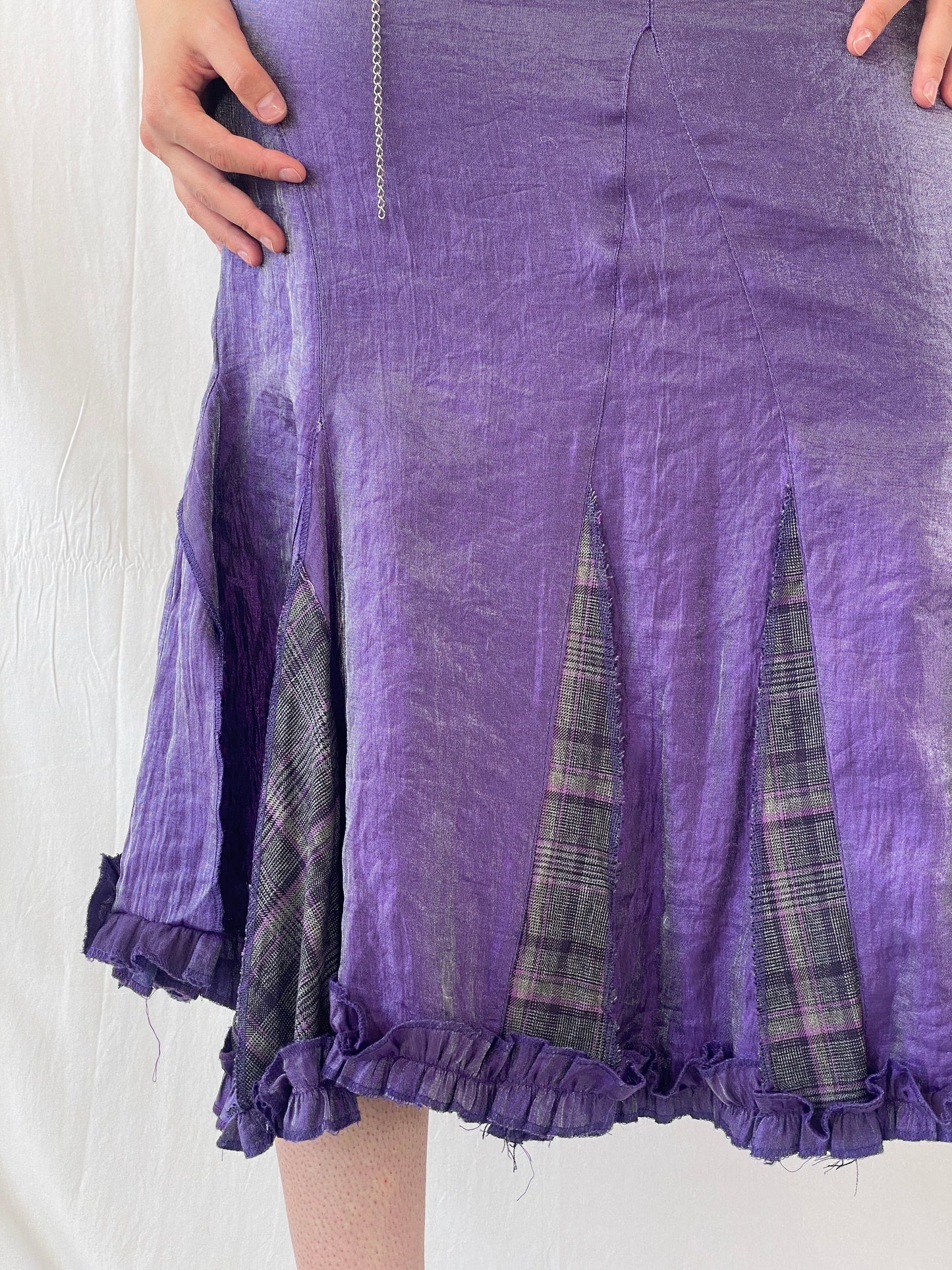 Vintage Y2K Alvina Whimsy Goth Metallic Purple Midaxi Women’s Skirt - M - Balagan Vintage Midi Skirt 00s, Ayah, midi skirt, skirt, women skirt