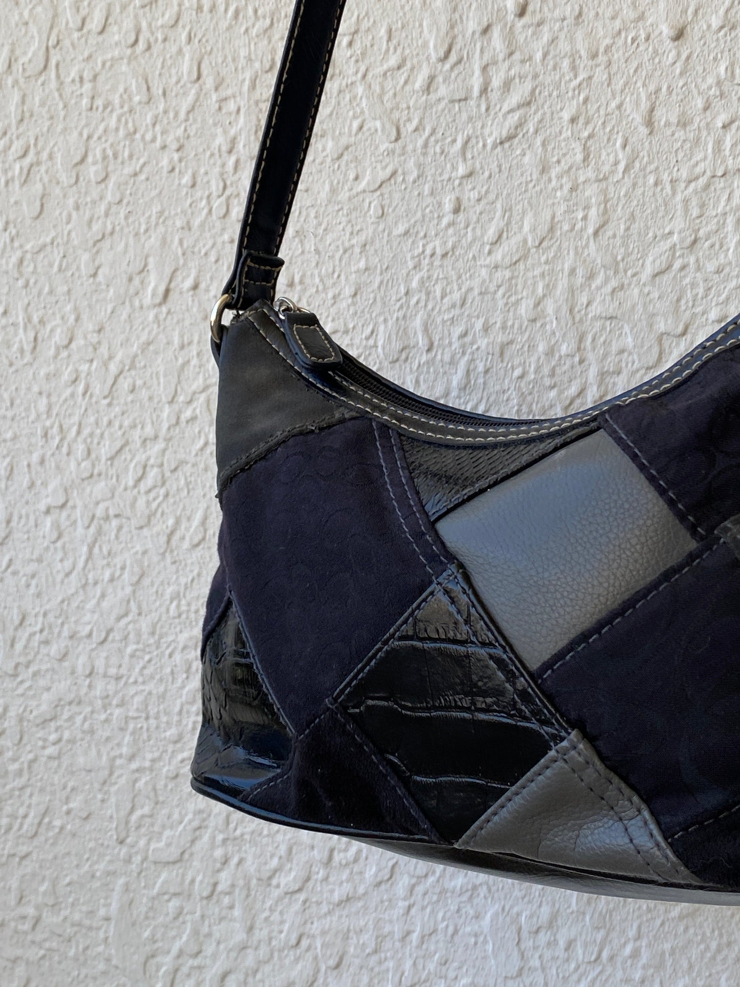 Vintage Y2K Black Patchwork Monogram Women’s Shoulder Bag - Balagan Vintage Handbags 00s, 90s, bag, NEW IN, shoulder bag, Y2K