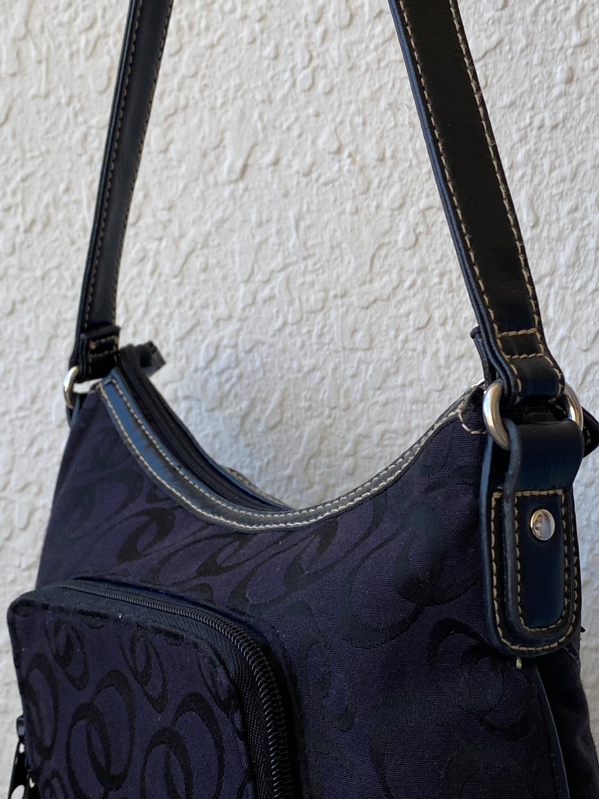 Vintage Y2K Black Patchwork Monogram Women’s Shoulder Bag - Balagan Vintage Handbags 00s, 90s, bag, NEW IN, shoulder bag, Y2K
