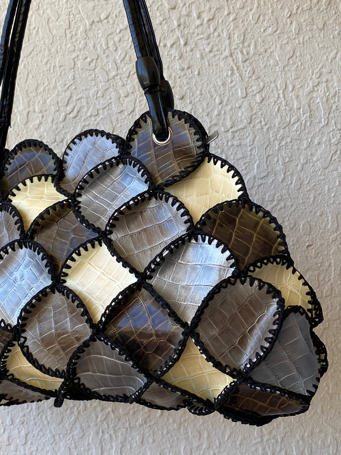 Vintage Y2K Boho Crochet Faux Snake Leather Patchwork Shoulder Bag - Balagan Vintage Shoulder Bag 00s, 90s, bag, NEW IN, patchwork, shoulder bag, Y2K