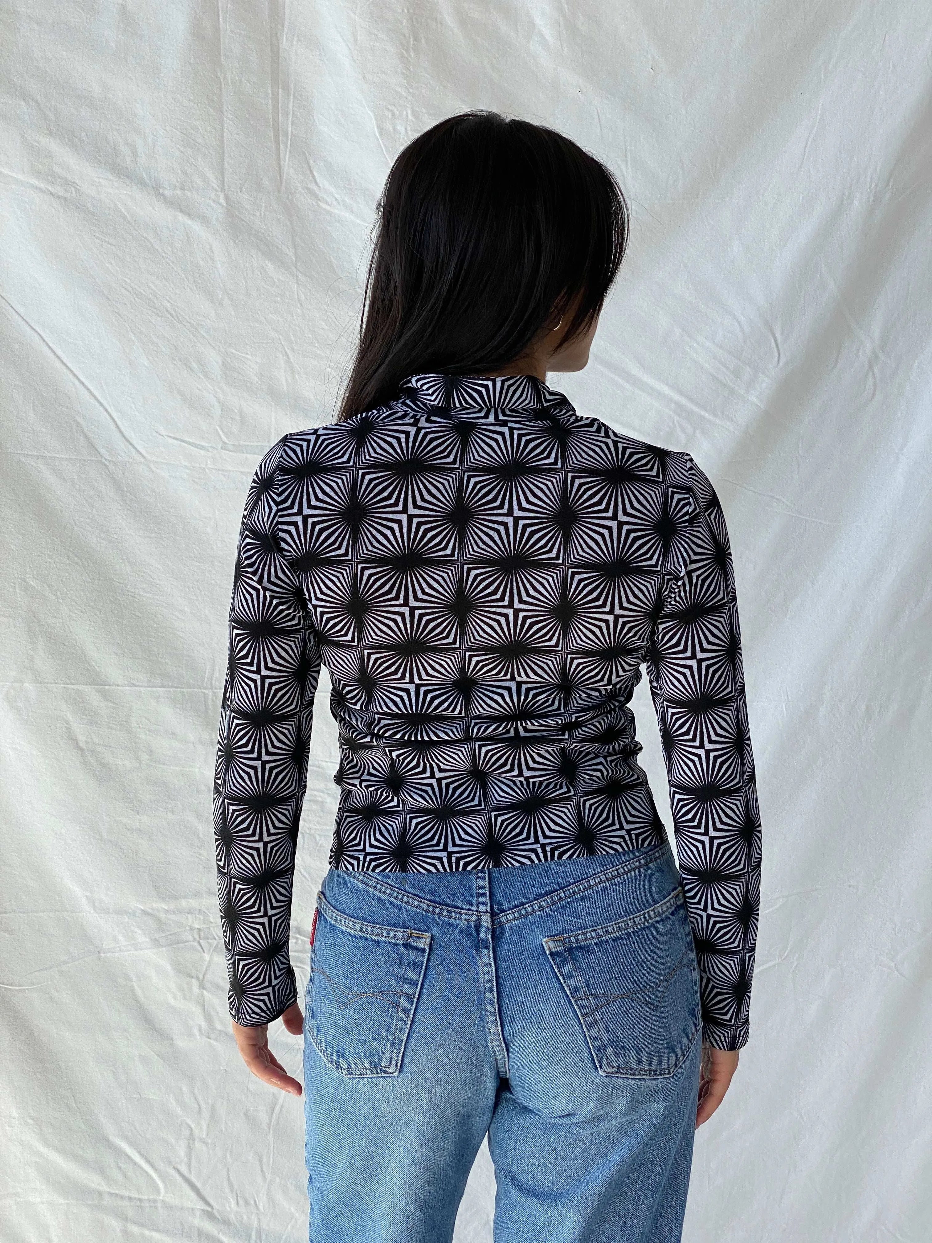 Vintage Y2K Button Up Psychedelic Print Full Sleeve Shirt - M - Balagan Vintage Full Sleeve Shirt 00s, full sleeve shirt, Lana, summer