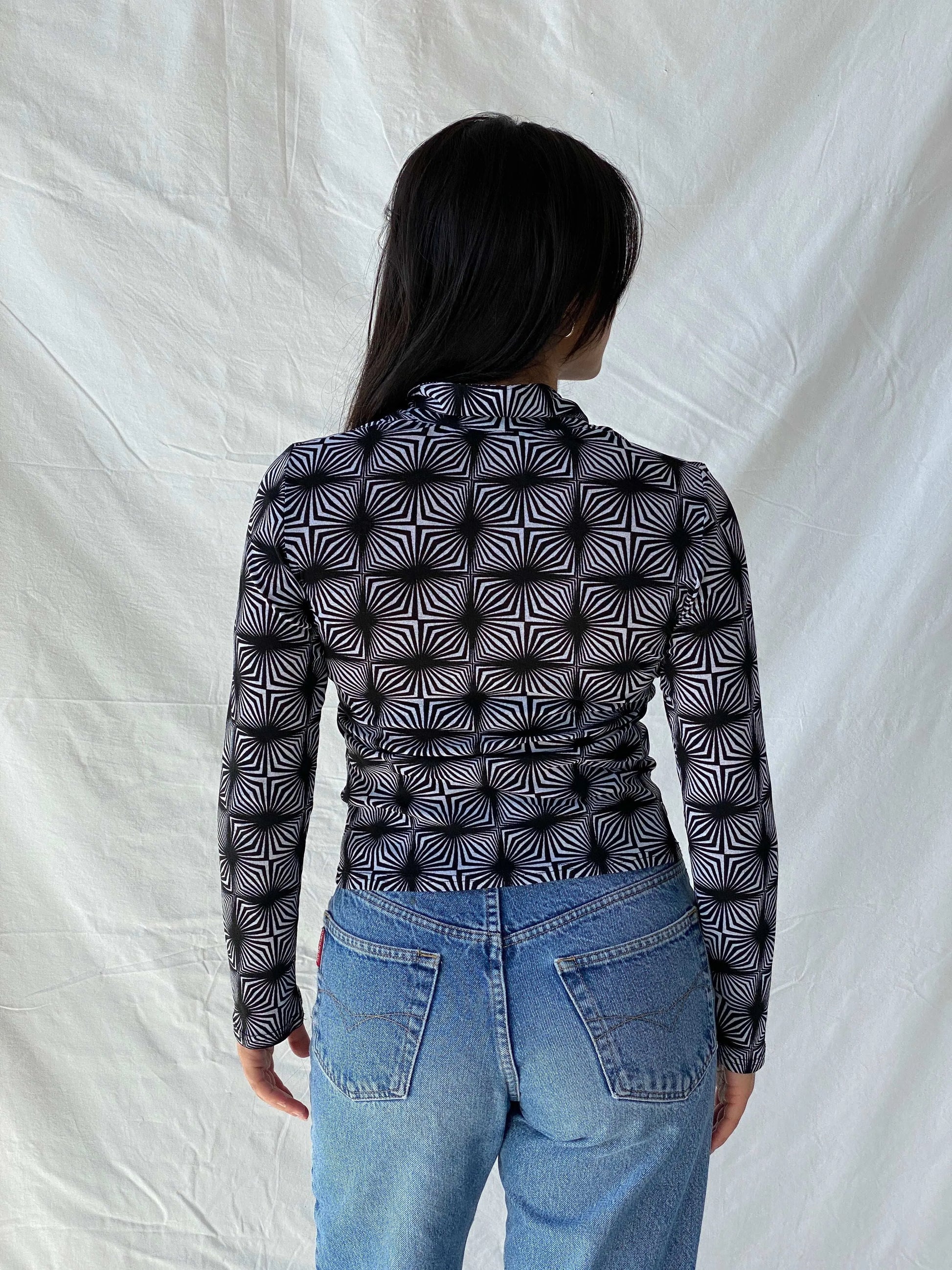 Vintage Y2K Button Up Psychedelic Print Full Sleeve Shirt - M - Balagan Vintage Full Sleeve Shirt 00s, full sleeve shirt, Lana, summer