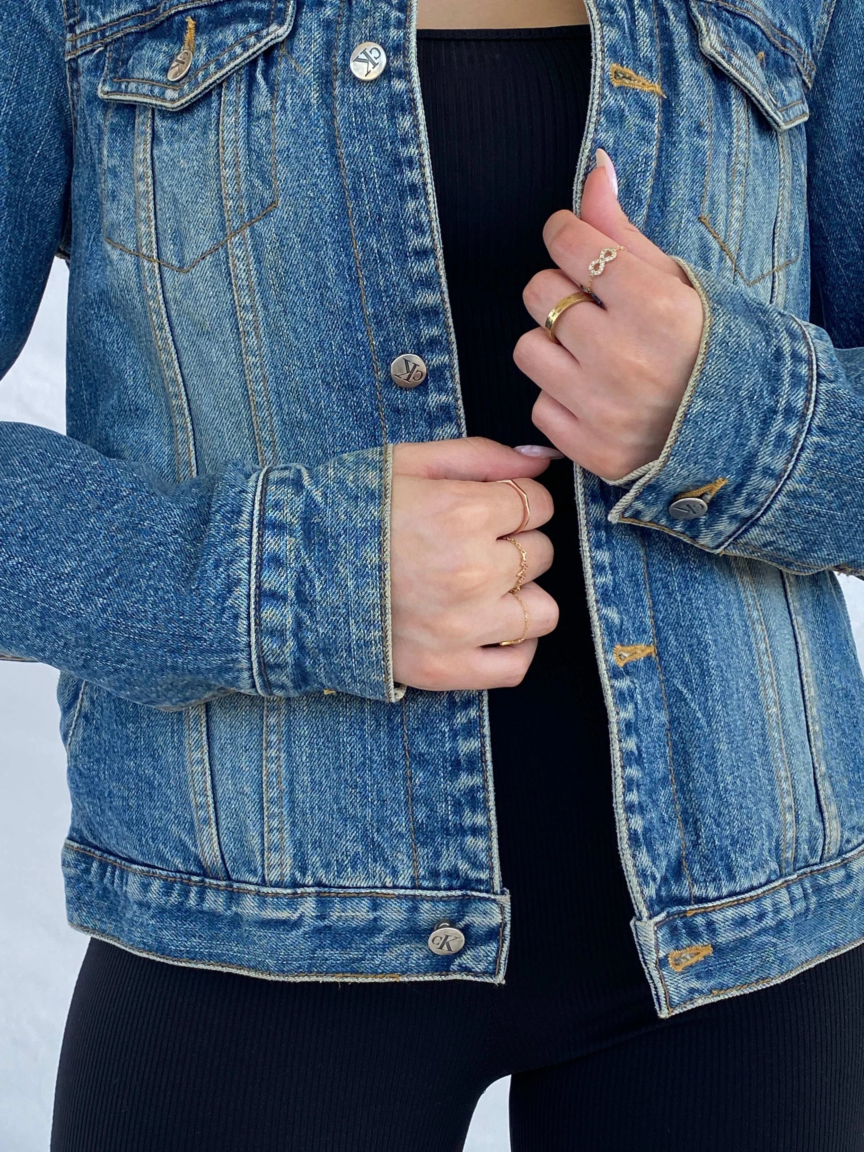 Vintage Y2K Calvin Klein Denim Fur-Lined Fitted Jacket Size M - Balagan Vintage Denim Jacket 00s, Coats&Jackets, denim, denim jacket, Juana, Women's Denim Jackets