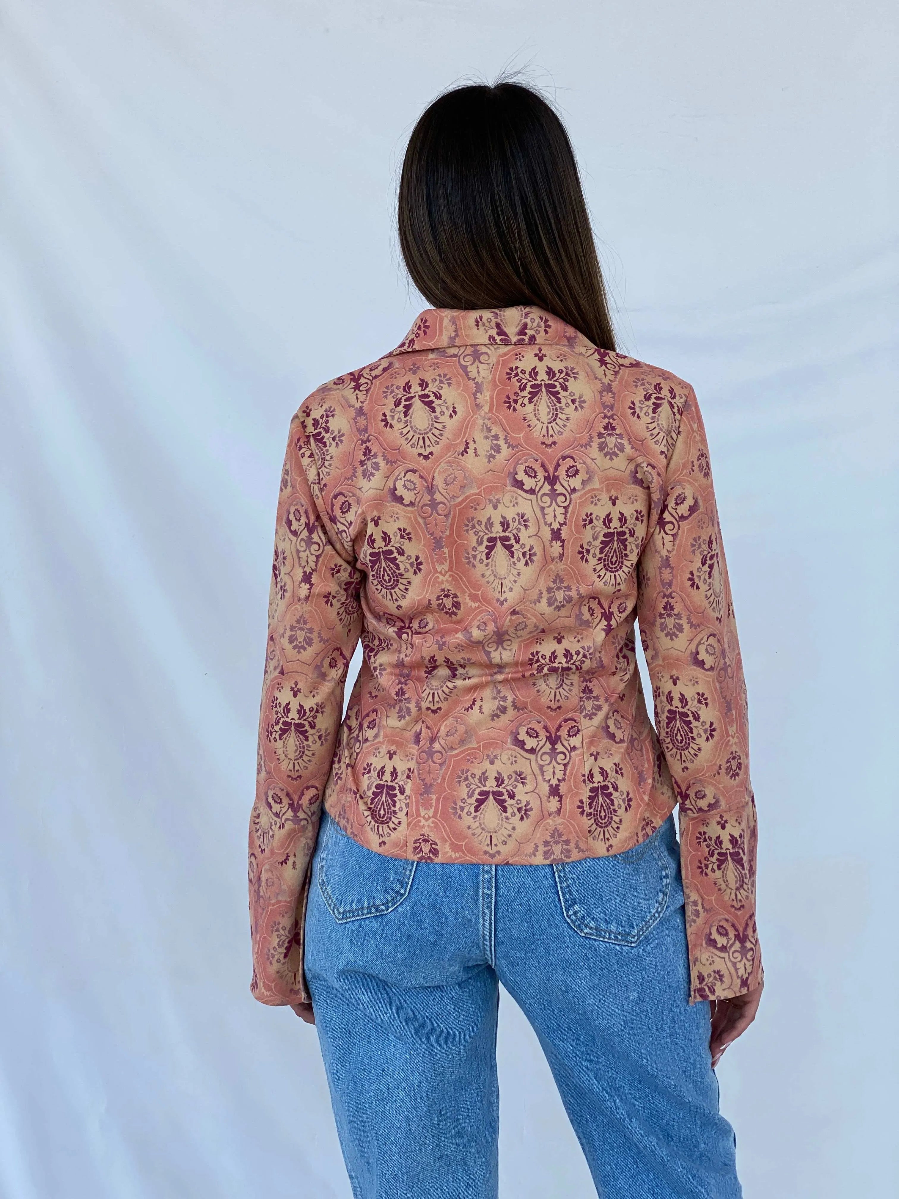 Vintage Y2K DCC Pink Floral Shirt - Balagan Vintage Full Sleeve Shirt 90s, floral, floral mesh, floral print, floral shirt, Juana