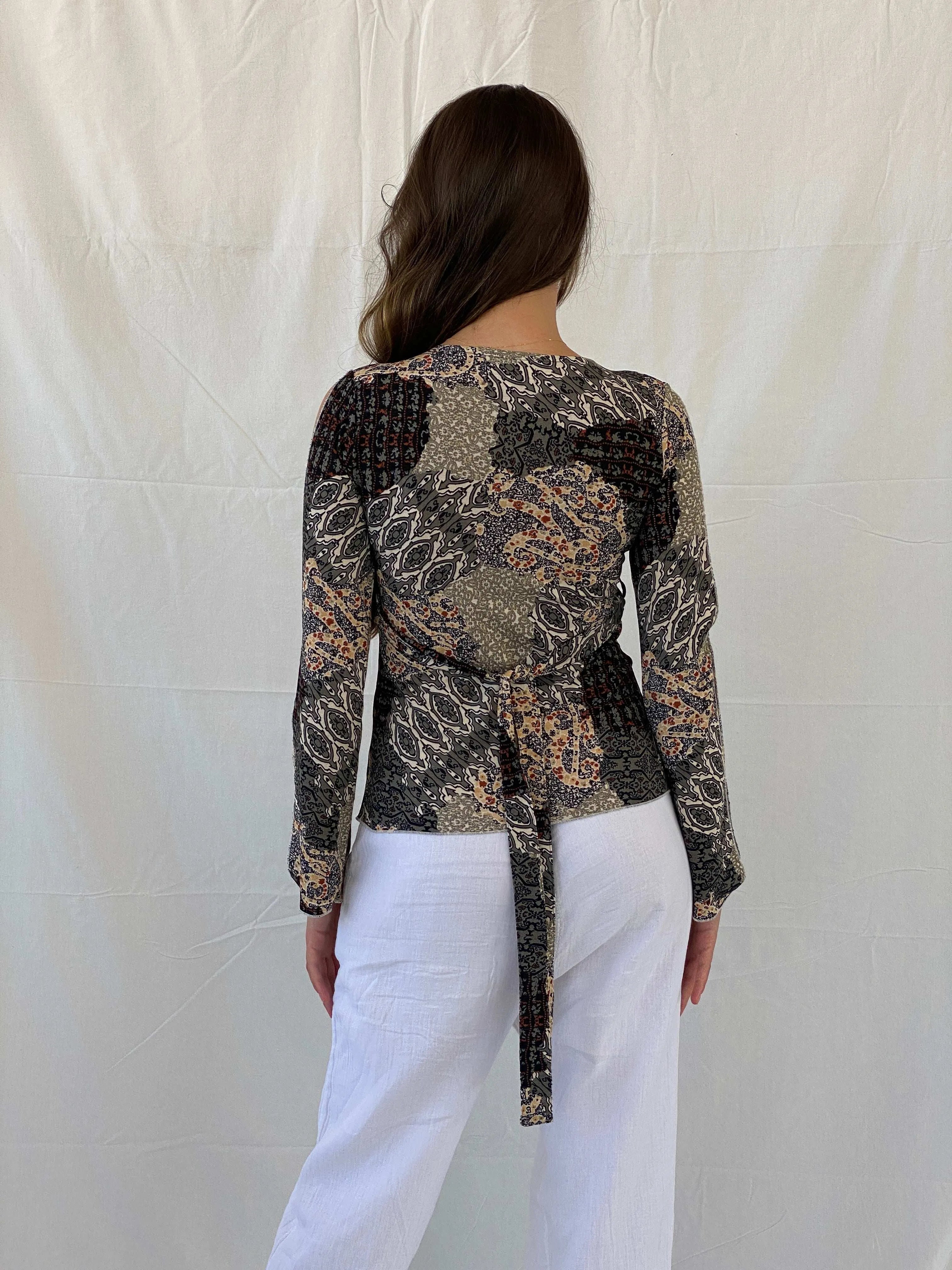 Vintage Y2K JP Collection Paisley Print Top With Lace Detailing - M - Balagan Vintage Full Sleeve Top 00s, 90s, full sleeve top, Mira