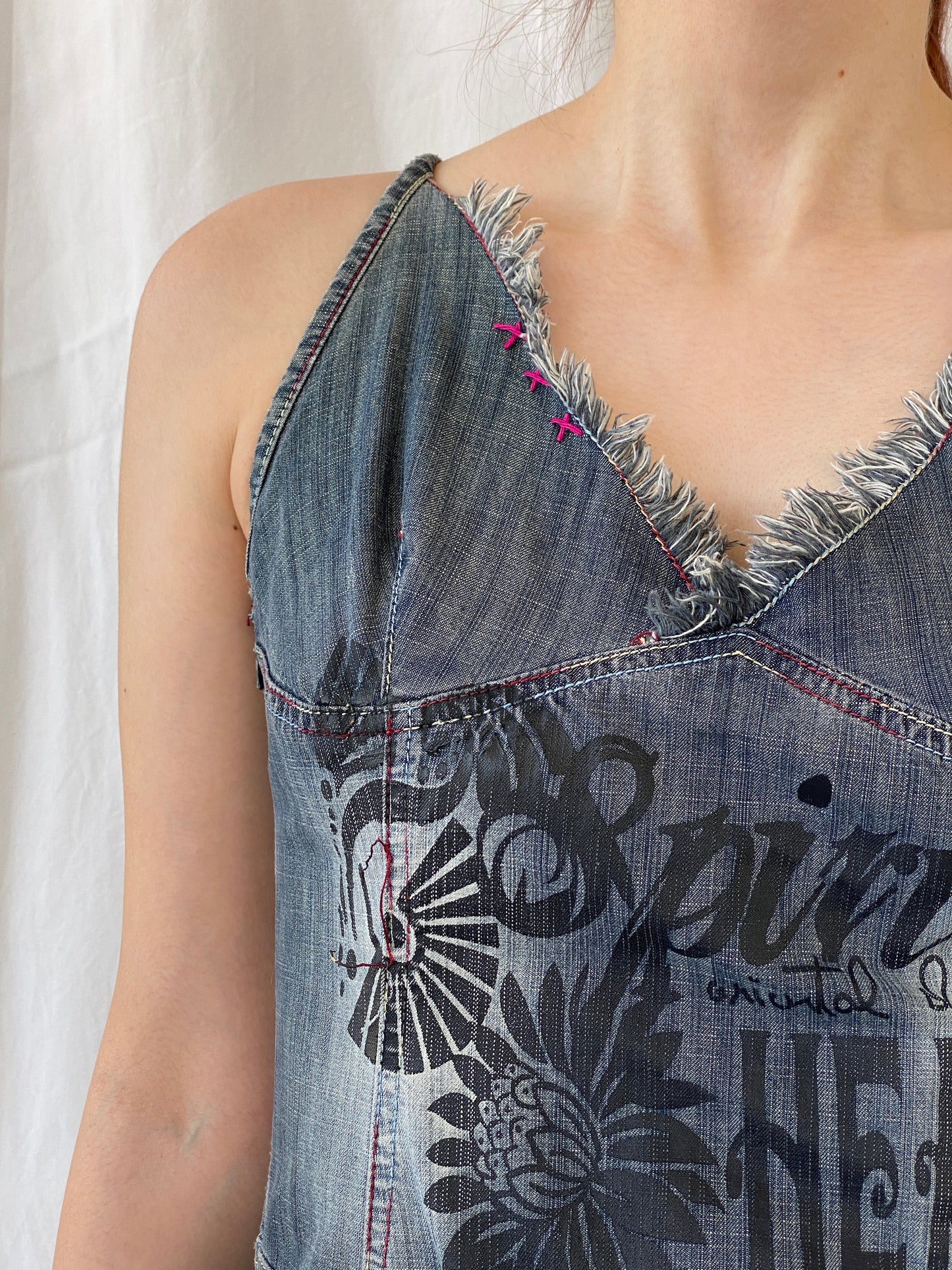 Vintage Y2K LIFEGATE Silvian Heach Asymmetric Layered Hem Short Denim Dress - L - Balagan Vintage Mini Dress 90s, Ayah, black dress, denim, dress, Mini Dress, vintage dress, Wedding Guest