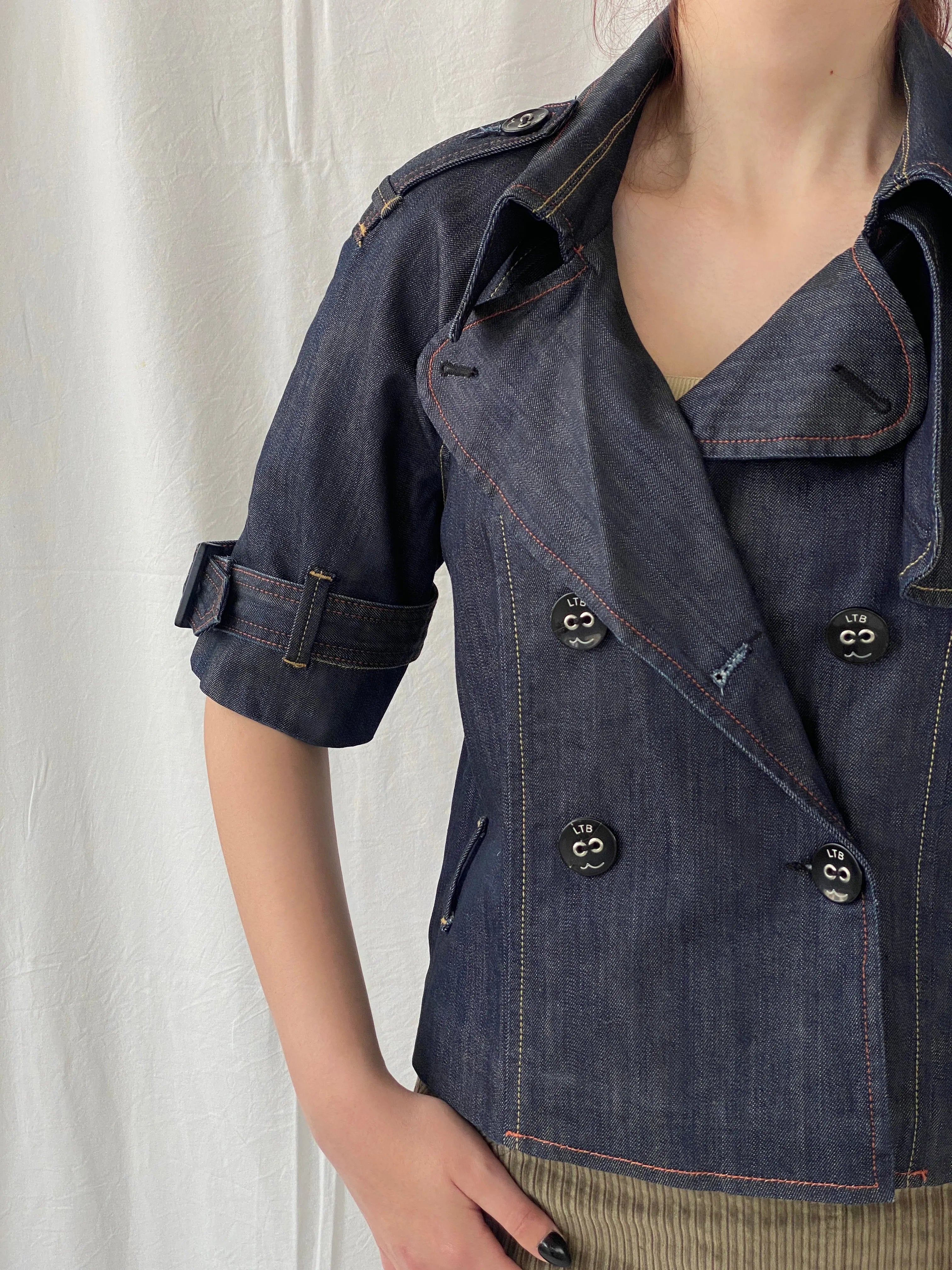 Vintage Y2K LTB Little Big Half Sleeve Denim Jacket - M - Balagan Vintage Jacket 00s, Ayah, Coats&Jackets, denim, denim jacket, Women's Denim Jackets