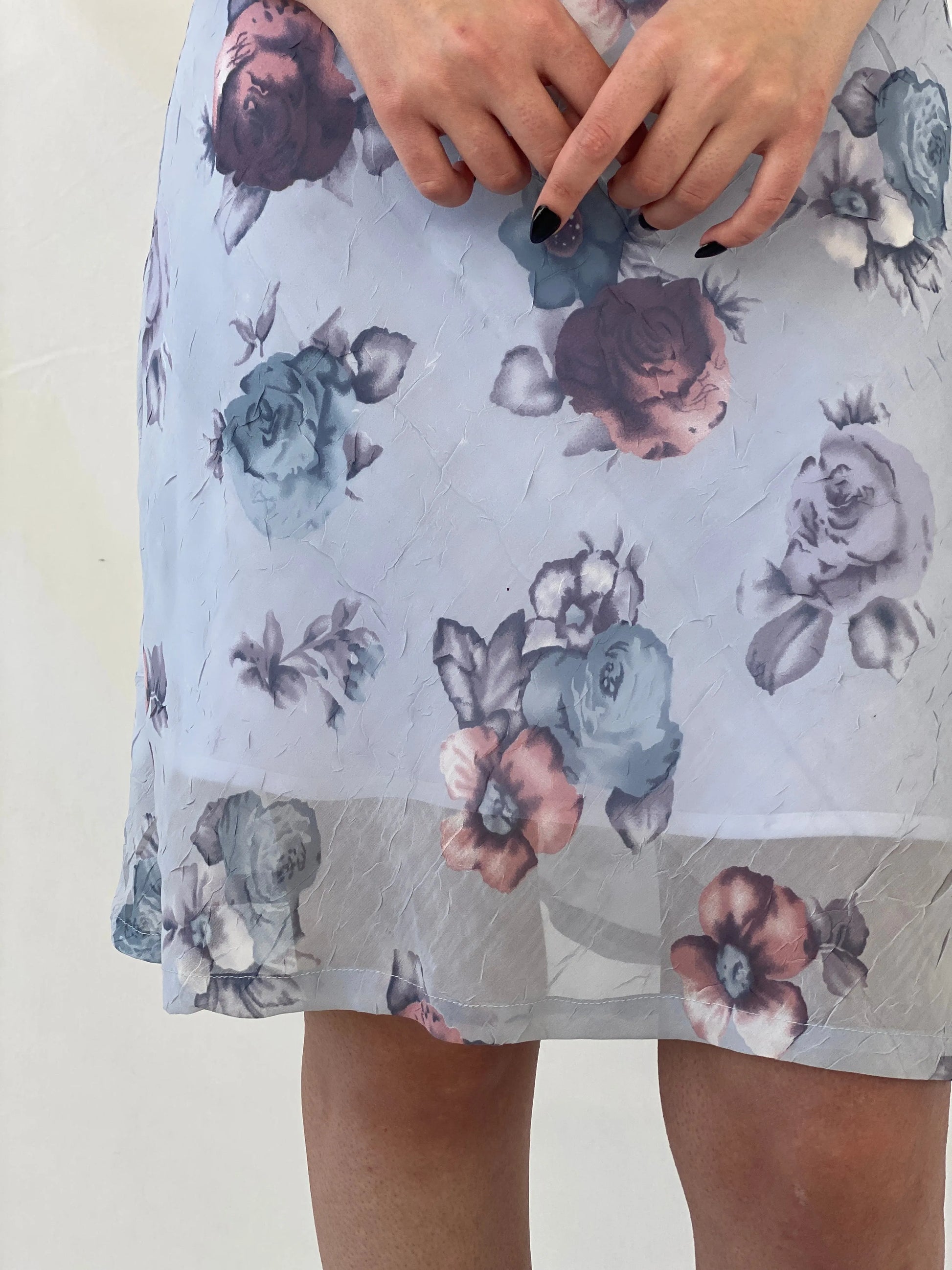 Vintage Y2K N.C.C Australia Blue Floral Midi Dress - M - Balagan Vintage Midi Dress Ayah, dress, floral, floral dress, midi dress