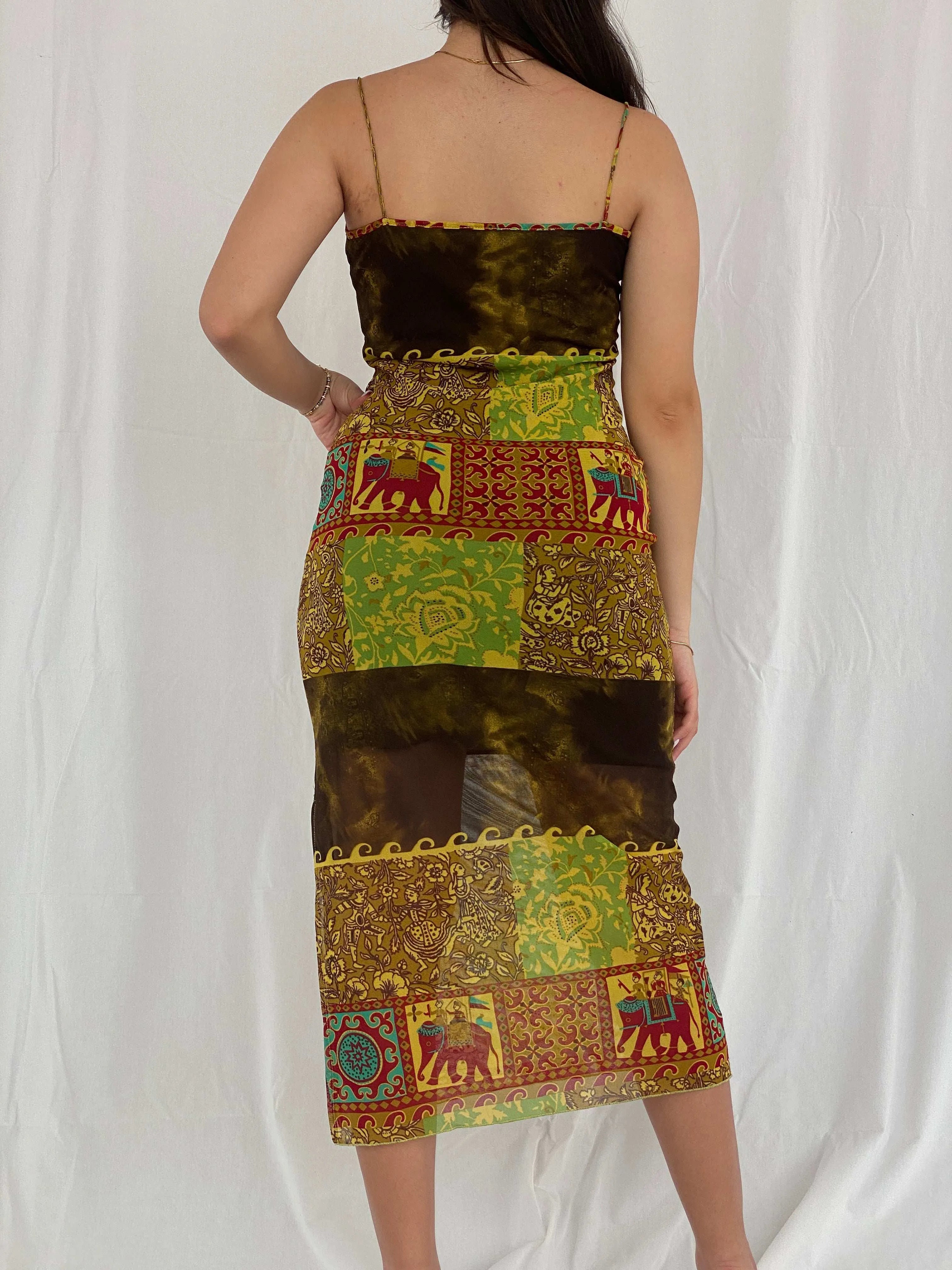 Vintage Y2K O+ by Jus D’Orange Paris Boho Semi Sheer Dress - Balagan Vintage Maxi Dress 00s, 00s dress, Boho, maxi dress, Rama