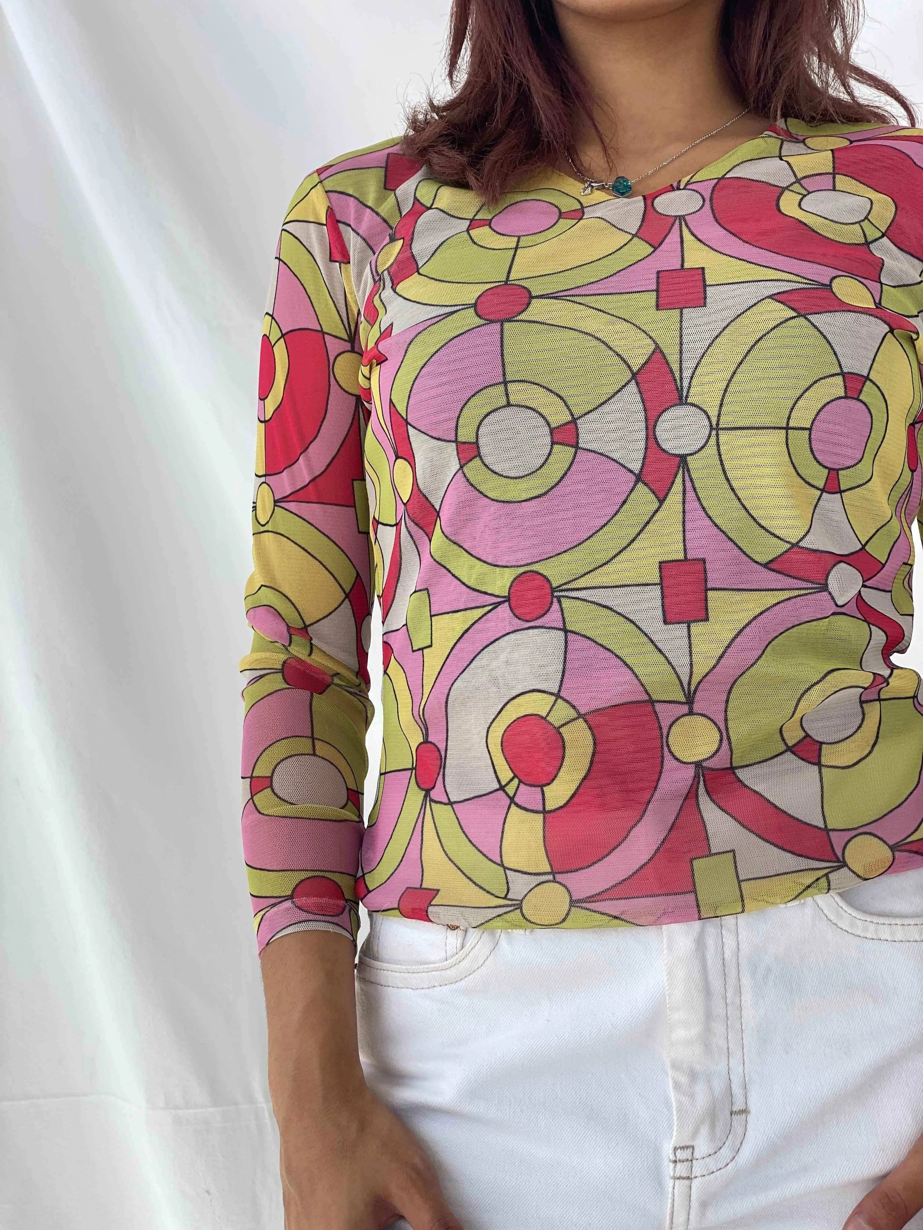 Vintage Y2K Printed Mesh Top - Balagan Vintage Mesh Top 00s, 90s, Deals, mesh, mesh top, Taima