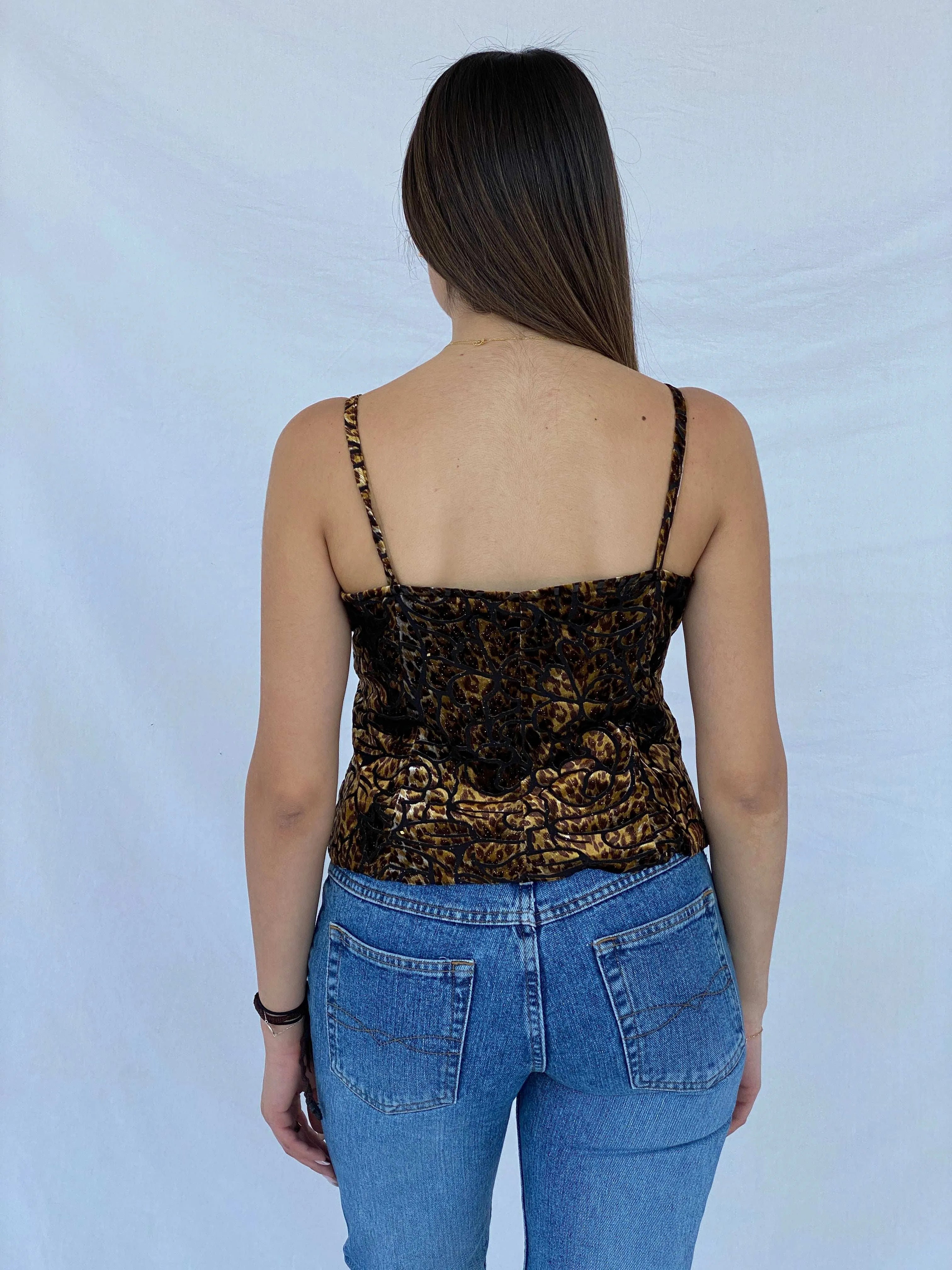 Vintage Y2K Velvet Cami Top - Size M - Balagan Vintage Sleeveless Top 00s, Juana, velvet top