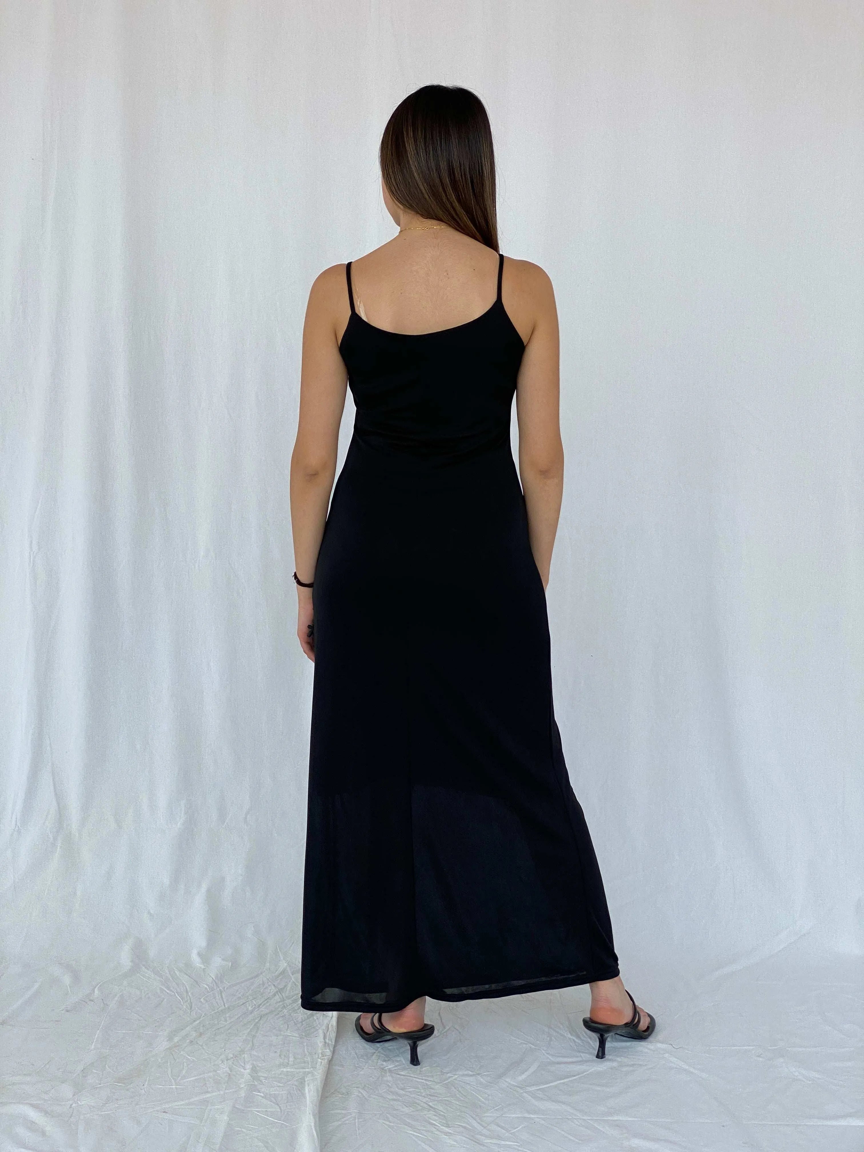 Vintage Yihao Black Maxi Dress With Sequin Details - Size M - Balagan Vintage Maxi Dress 90s, black dress, Deals, dress, formal dress, Juana, maxi dress, Wedding Guest