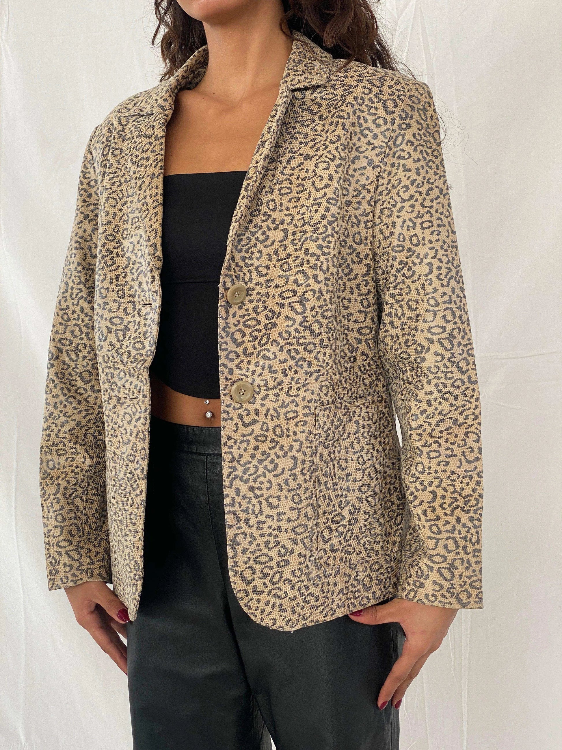 Vintage Yuppie Genuine Leather Blazer - Balagan Vintage Leather Blazer 90s, genuine leather, leather blazer, Tojan