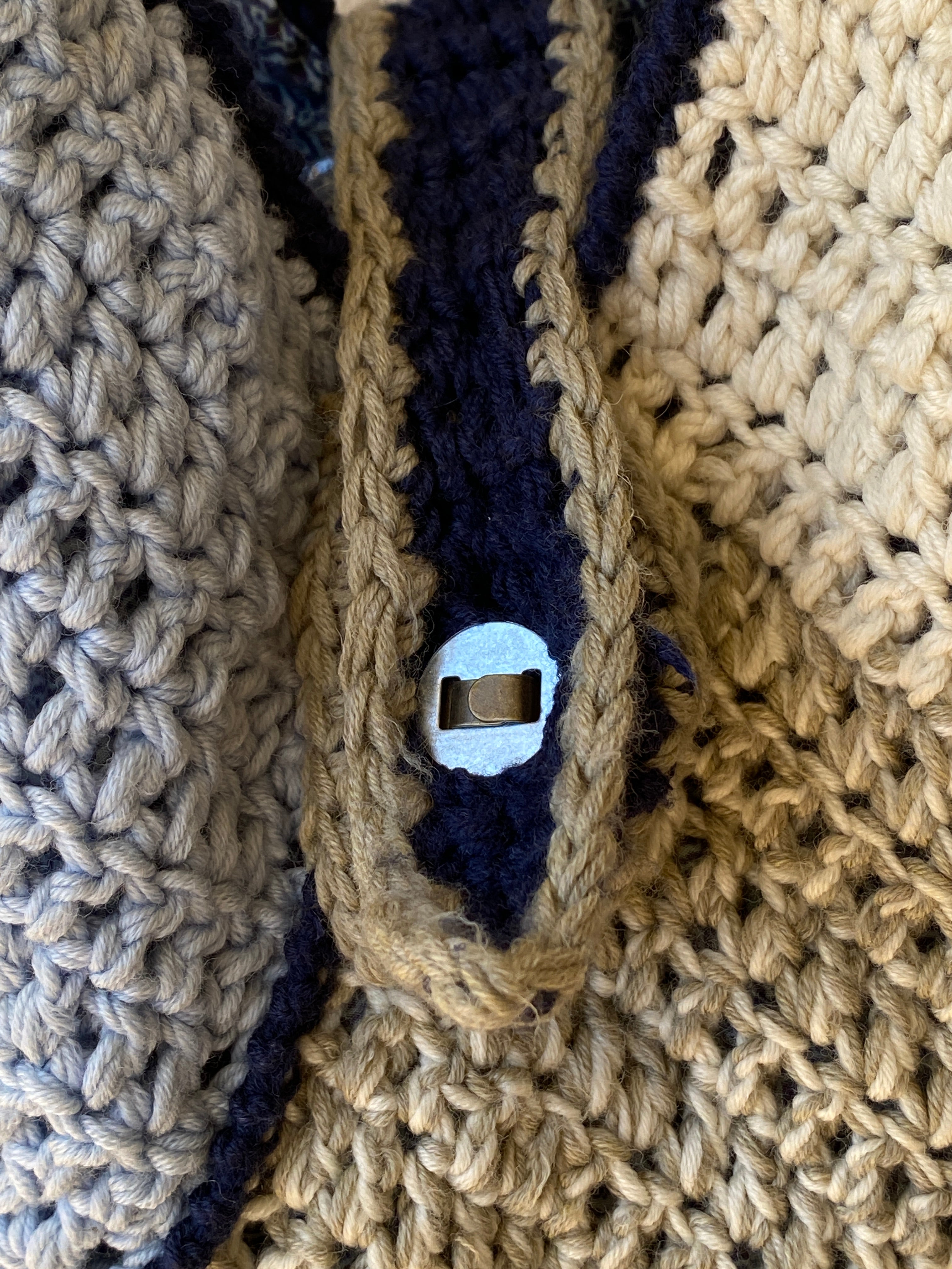 Wollekes Large Crochet Wool Blue & Cream Tote Bag - Balagan Vintage Shoulder Bag 00s, 90s, bag, NEW IN, shoulder bag, Y2K