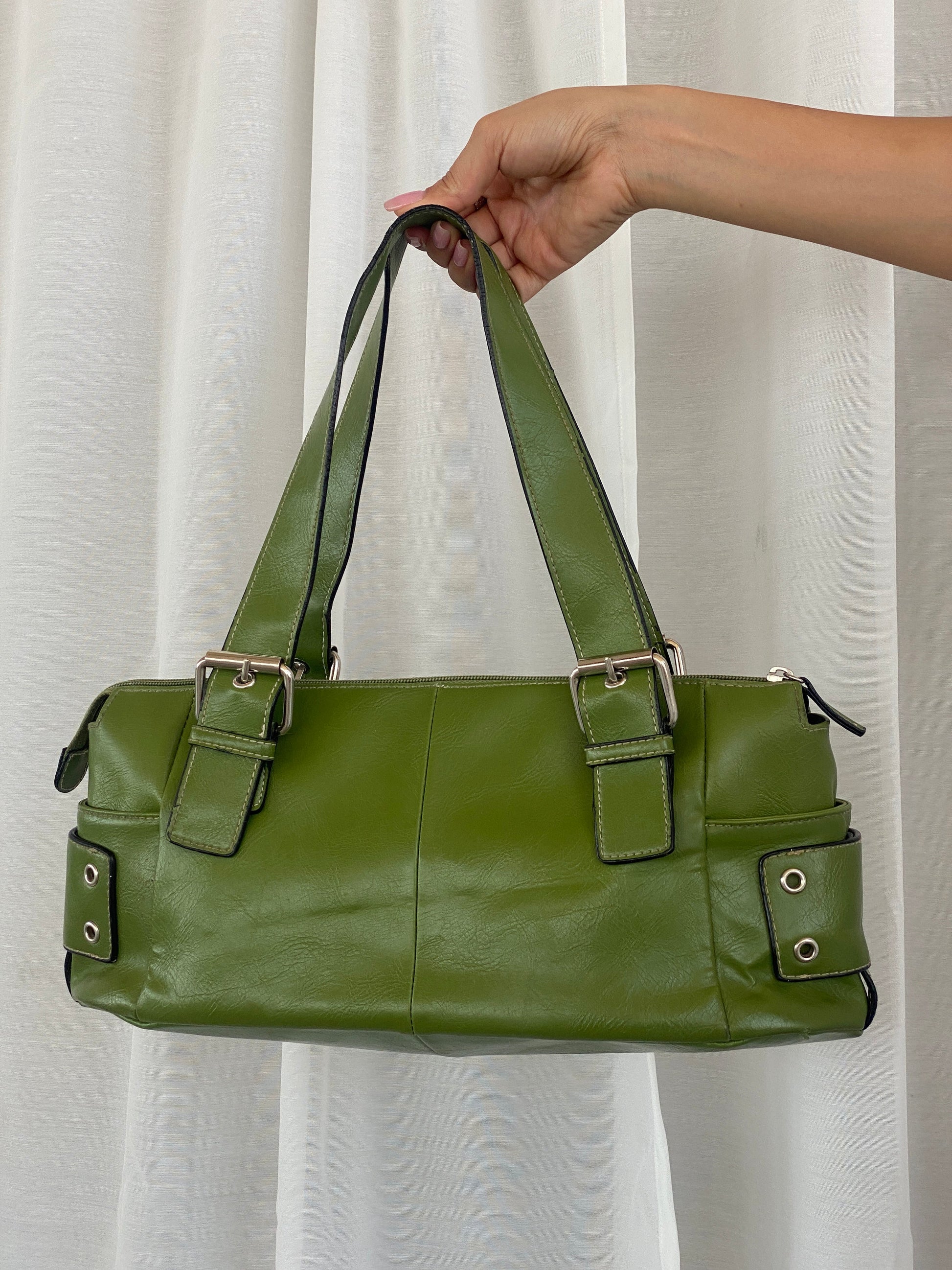 Worthington Lime Green Shoulder Bag Women’s Satchel Purse - Balagan Vintage Handbags 00s, 90s, bag, green, shoulder bag, Y2K