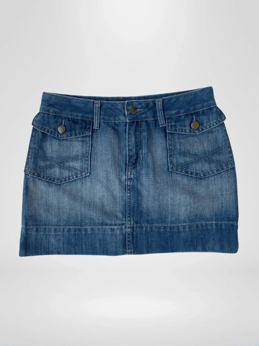 Y2K A-line Mini Denim Skirt - M - Balagan Vintage Denim Skirt 00s, denim, denim skirt, jeans, shorts, Y2K