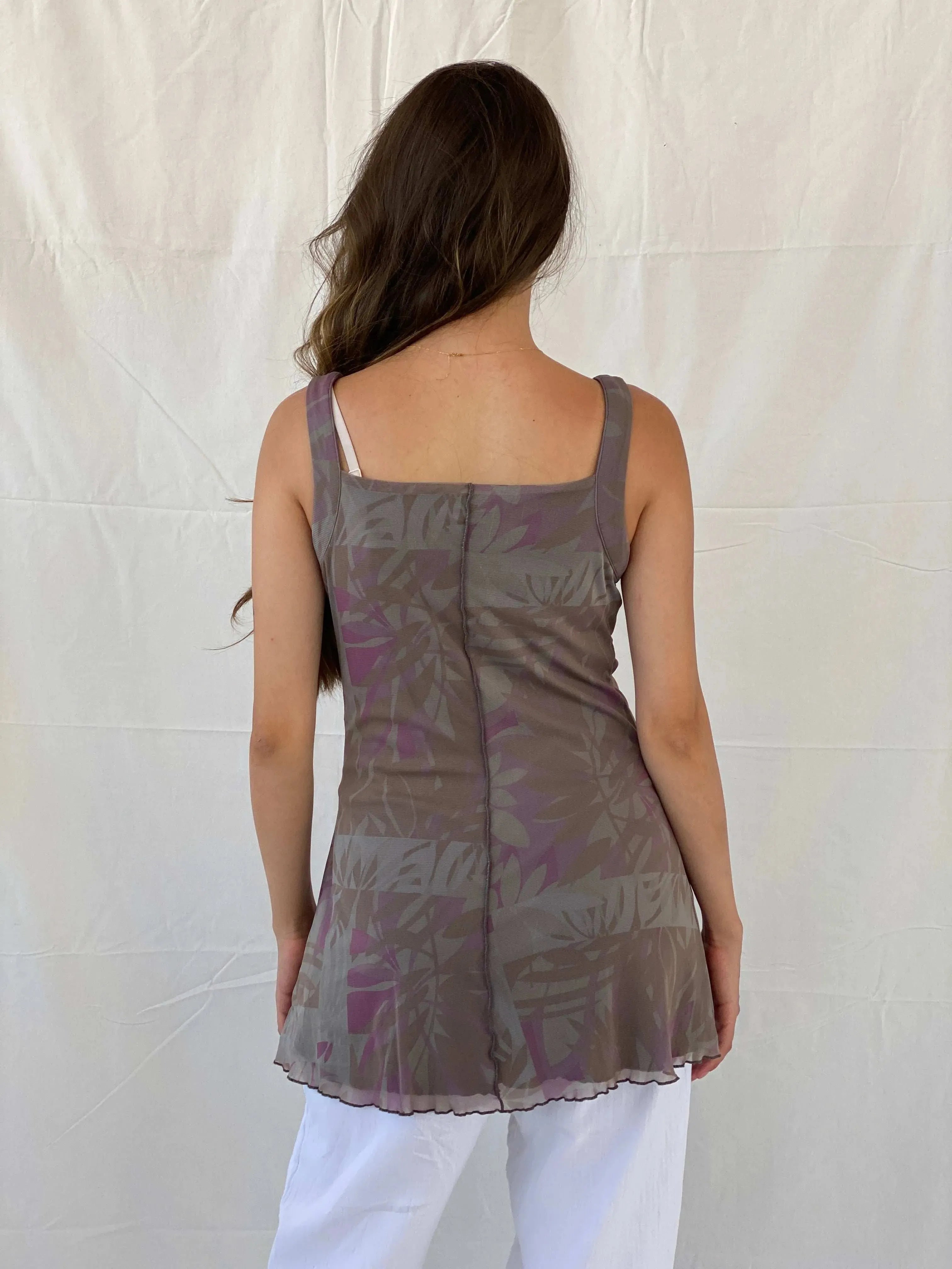 Y2K Atmos Fashion Pastel Floral Top - M - Balagan Vintage Sleeveless Top 00s, Mira, women top