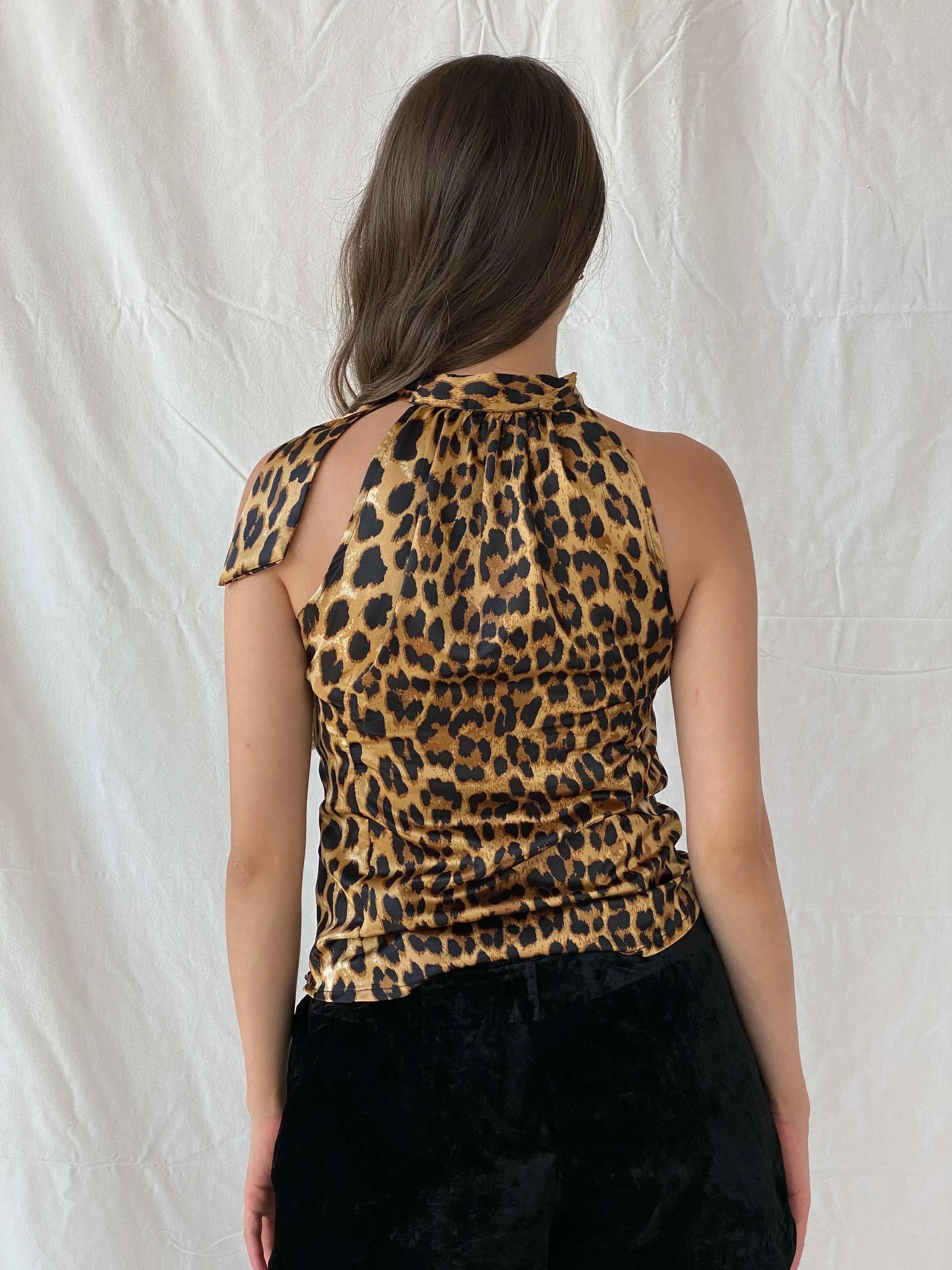 Y2K Big Style Leopard Print Top - S - Balagan Vintage Sleeveless Top 00s, Mira, women top