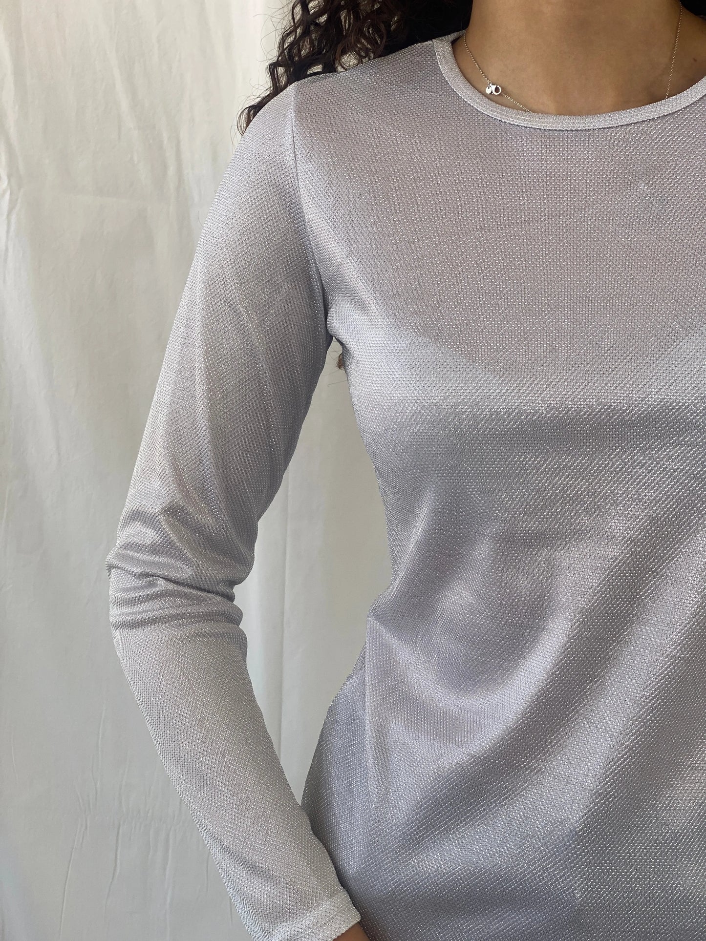 Y2K Bill Bird Shimmery Women’s Full Sleeve Top - S - Balagan Vintage Sleeveless Top 00s, Celine, full sleeve top, shimmer, women top