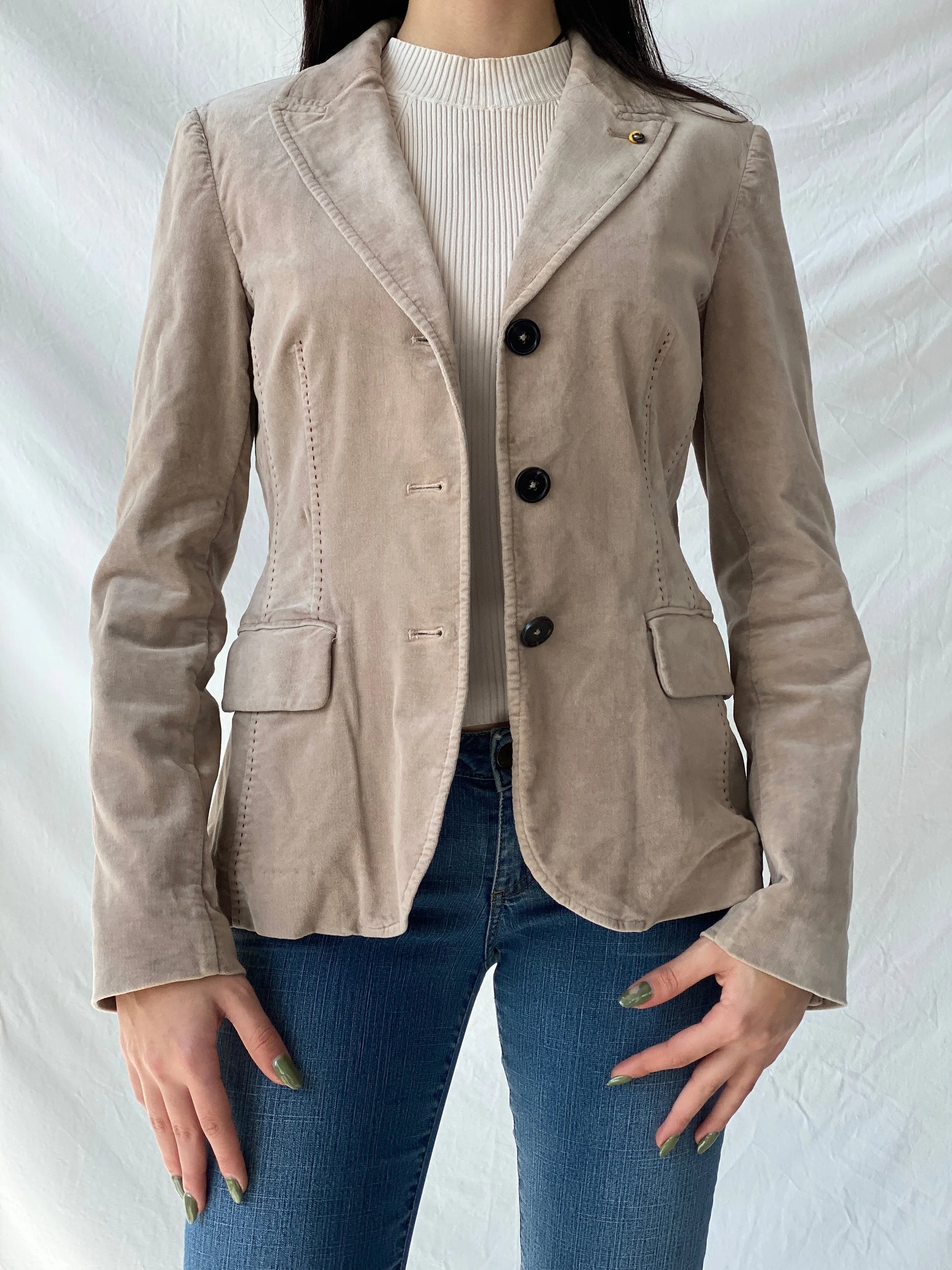 Y2K Blonde No.8 Pink Women’s Cotton Blazer - S - Balagan Vintage Blazer 00s, blazer, Coats&Jackets, Office core, Syntia, Women's Blazers