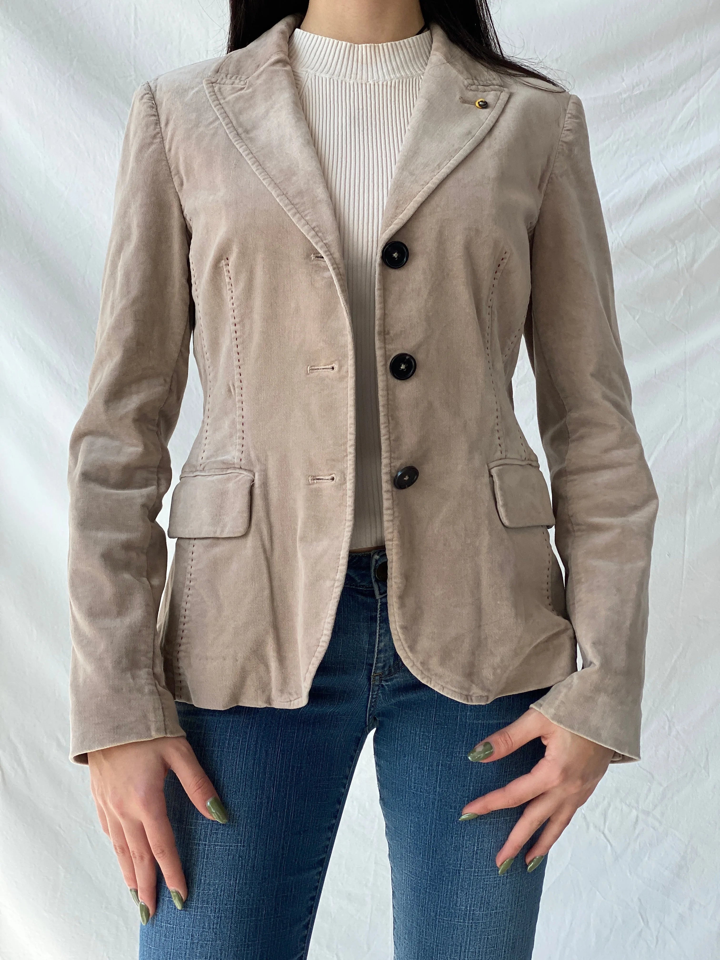Y2K Blonde No.8 Pink Women’s Cotton Blazer - S - Balagan Vintage Blazer 00s, blazer, Office core, Syntia