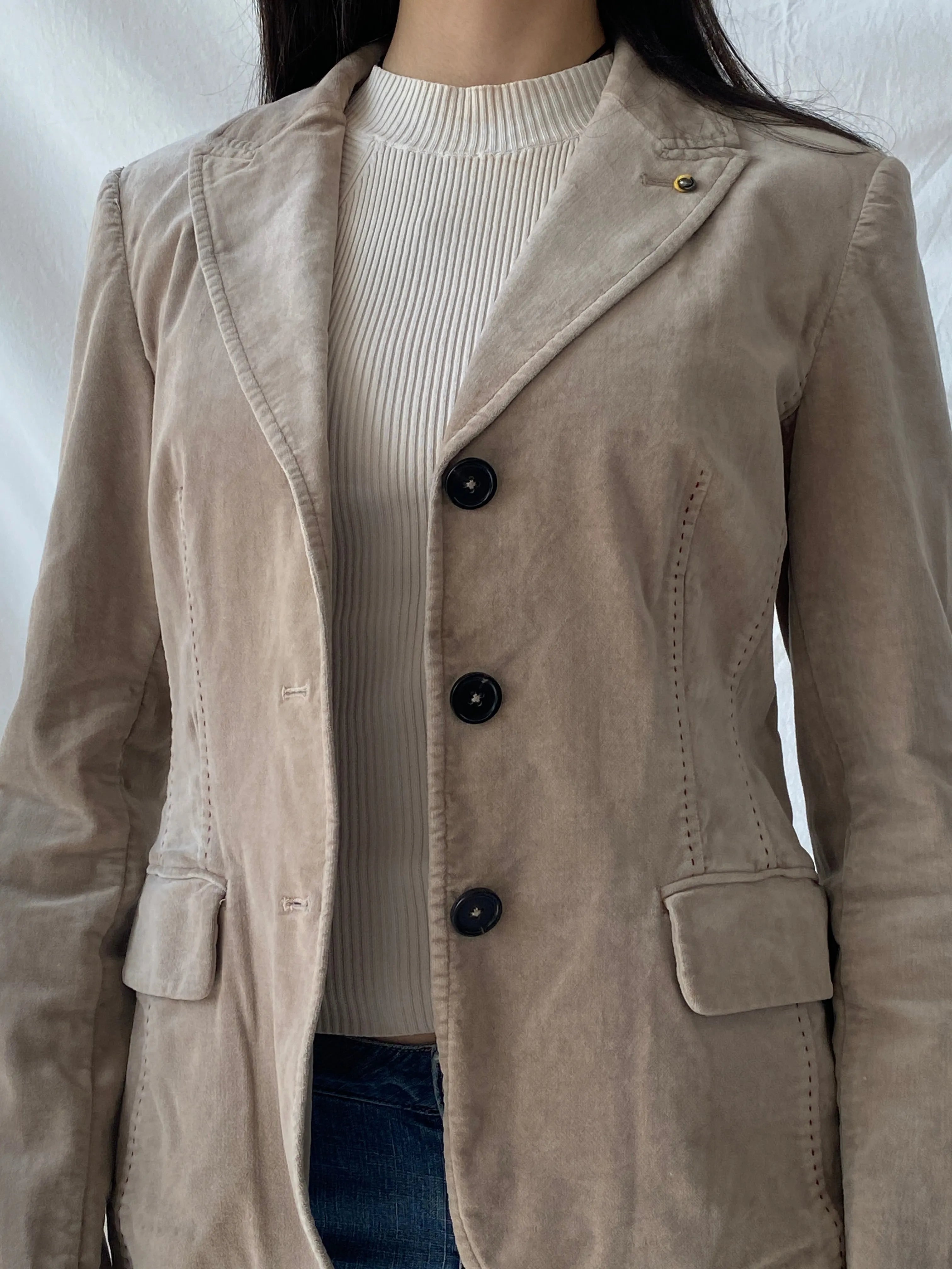 Y2K Blonde No.8 Pink Women’s Cotton Blazer - S - Balagan Vintage Blazer 00s, blazer, Office core, Syntia