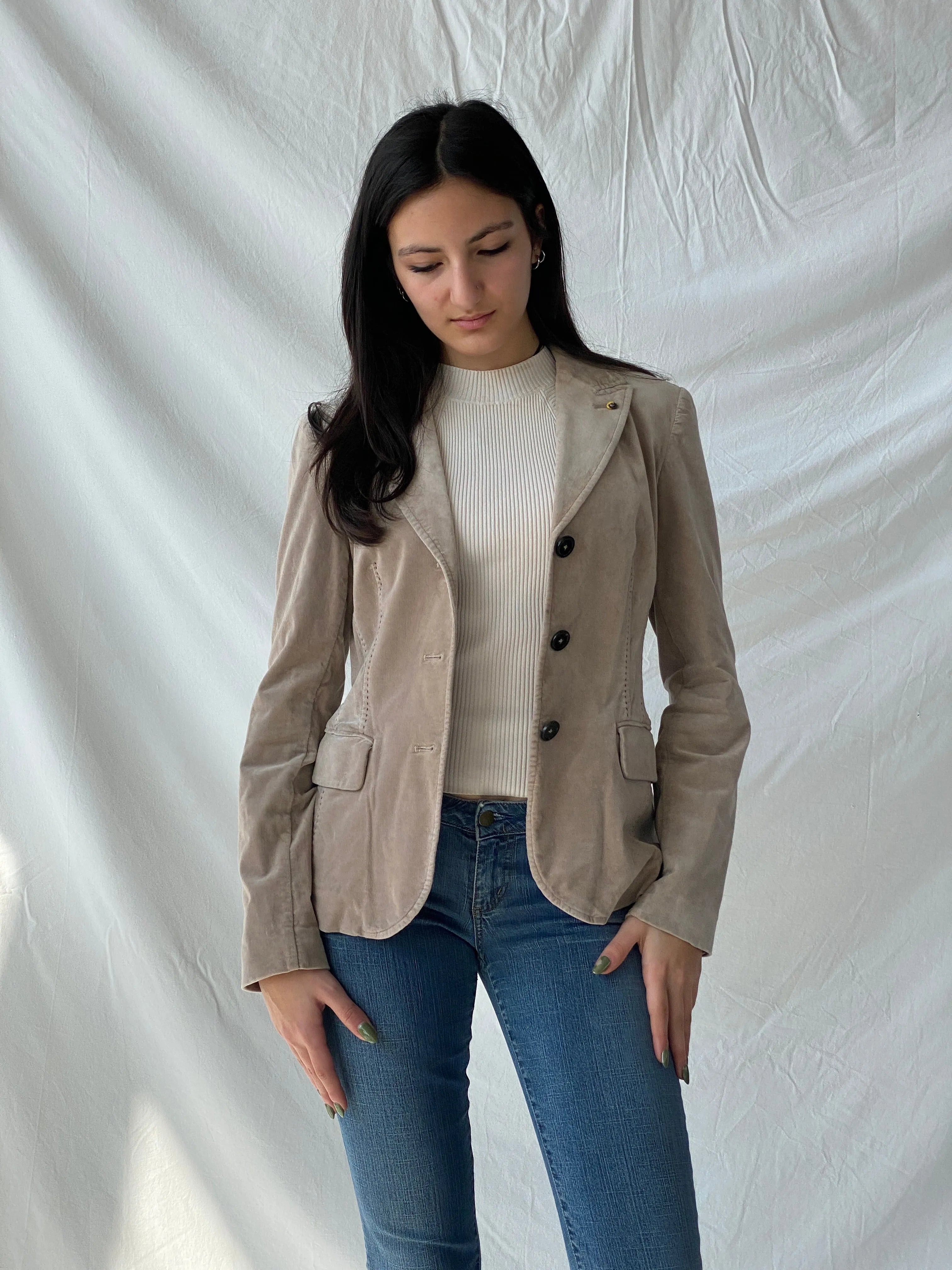 Y2K Blonde No.8 Pink Women’s Cotton Blazer - S - Balagan Vintage Blazer 00s, blazer, Office core, Syntia