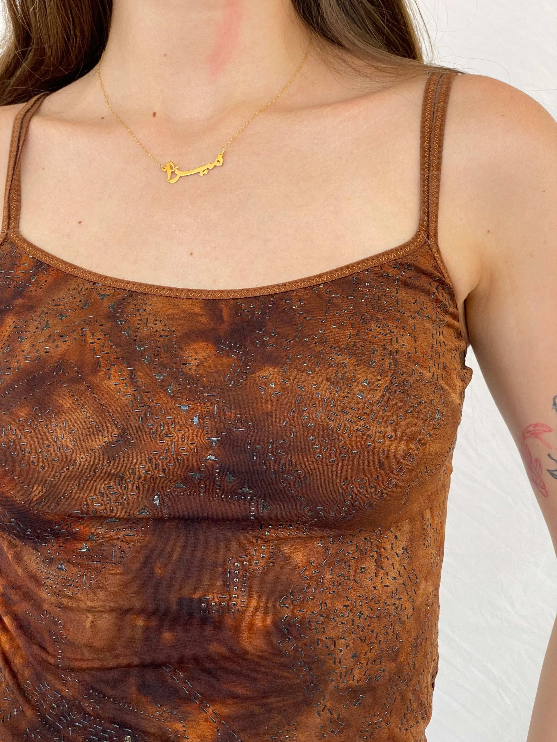 Y2K Brown Cami Top - S - Balagan Vintage Cami 00s, 90s, Cami, floral, Mira