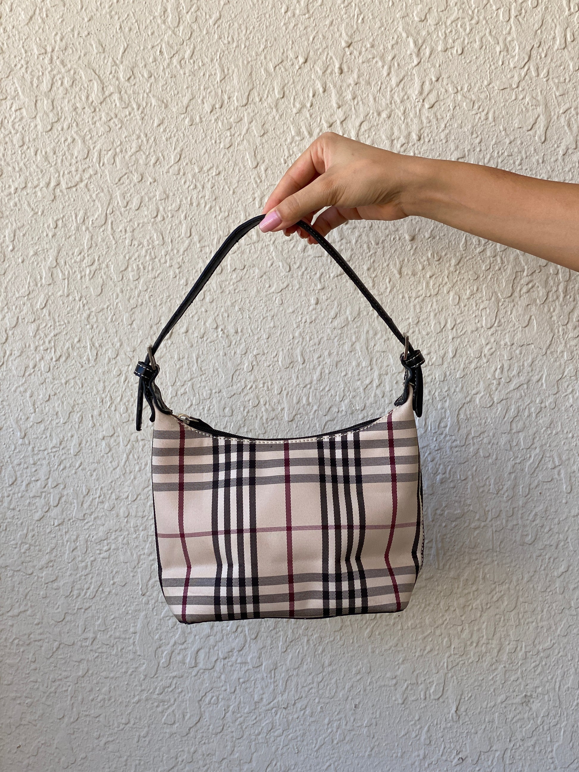 Y2K Burberry Print Inspired Canvas Shoulder Bag - Balagan Vintage Handbags 00s, 90s, bag, NEW IN, shoulder bag, Y2K