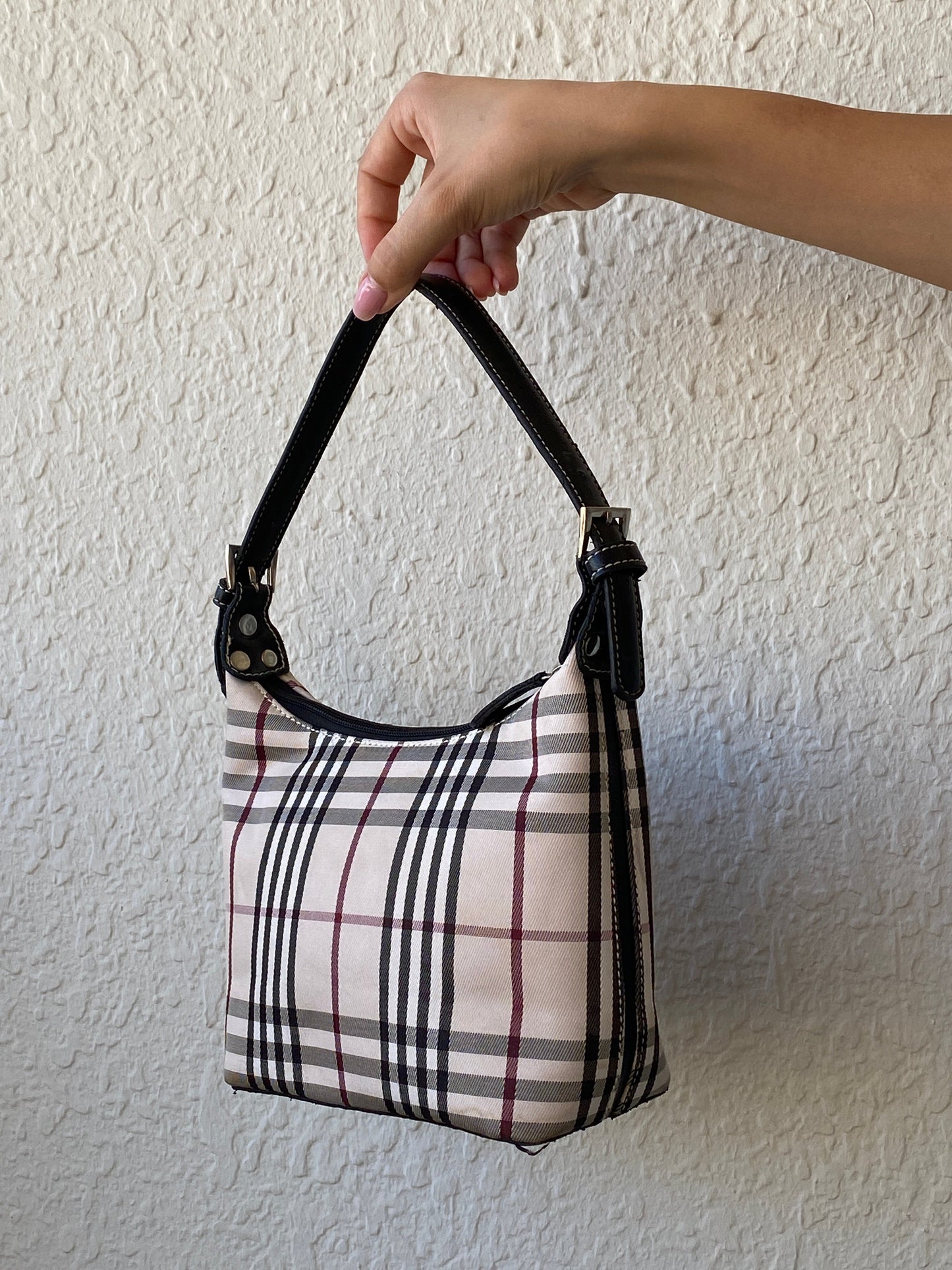 Y2K Burberry Print Inspired Canvas Shoulder Bag - Balagan Vintage Handbags 00s, 90s, bag, NEW IN, shoulder bag, Y2K