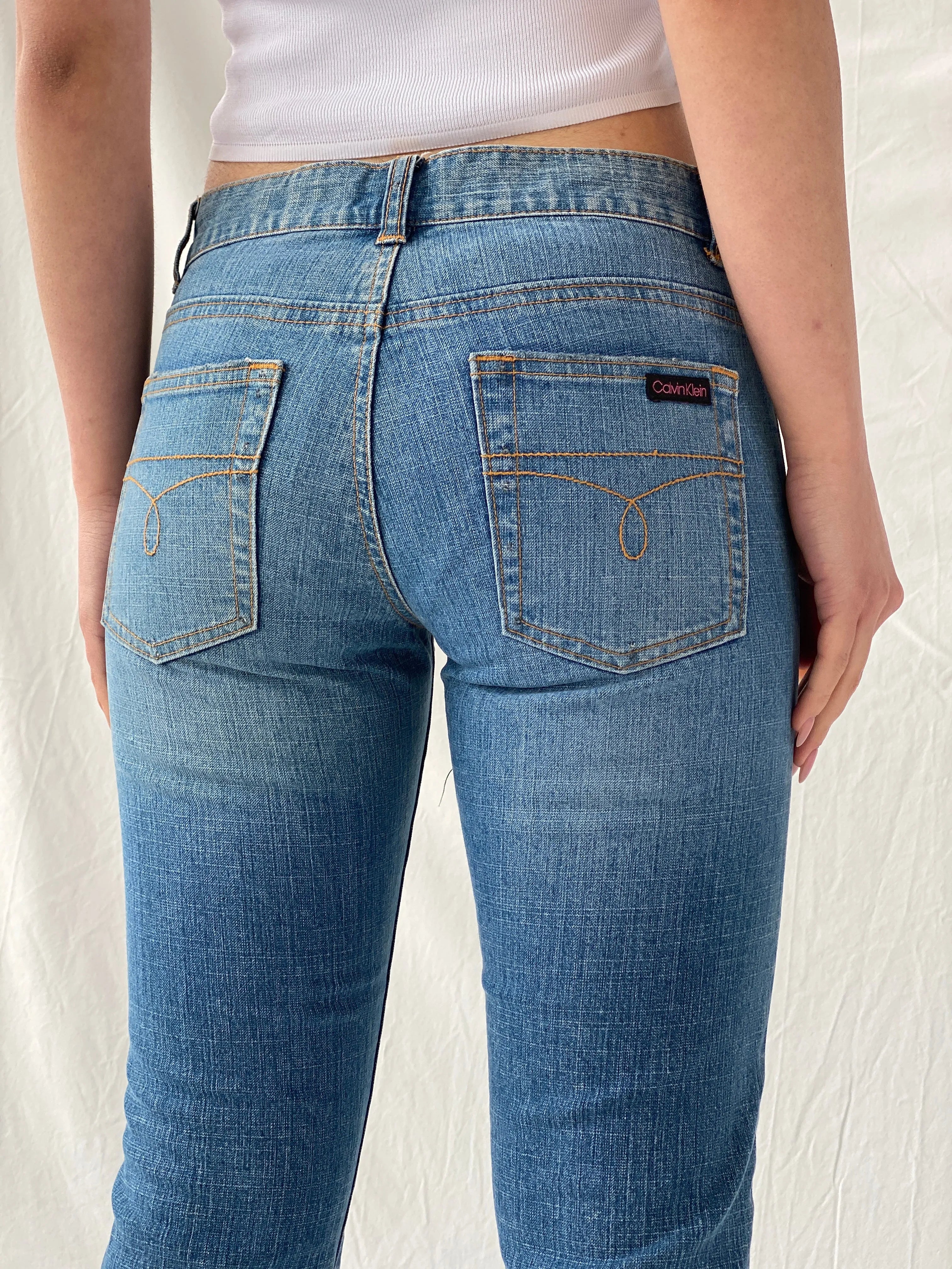 Y2K CK Calvin Klein Women’s Low Rise Flare Jeans - 34EUR - Balagan Vintage Jeans 90s, Christine, denim, high waisted jeans, jeans, vintage jeans, women jeans