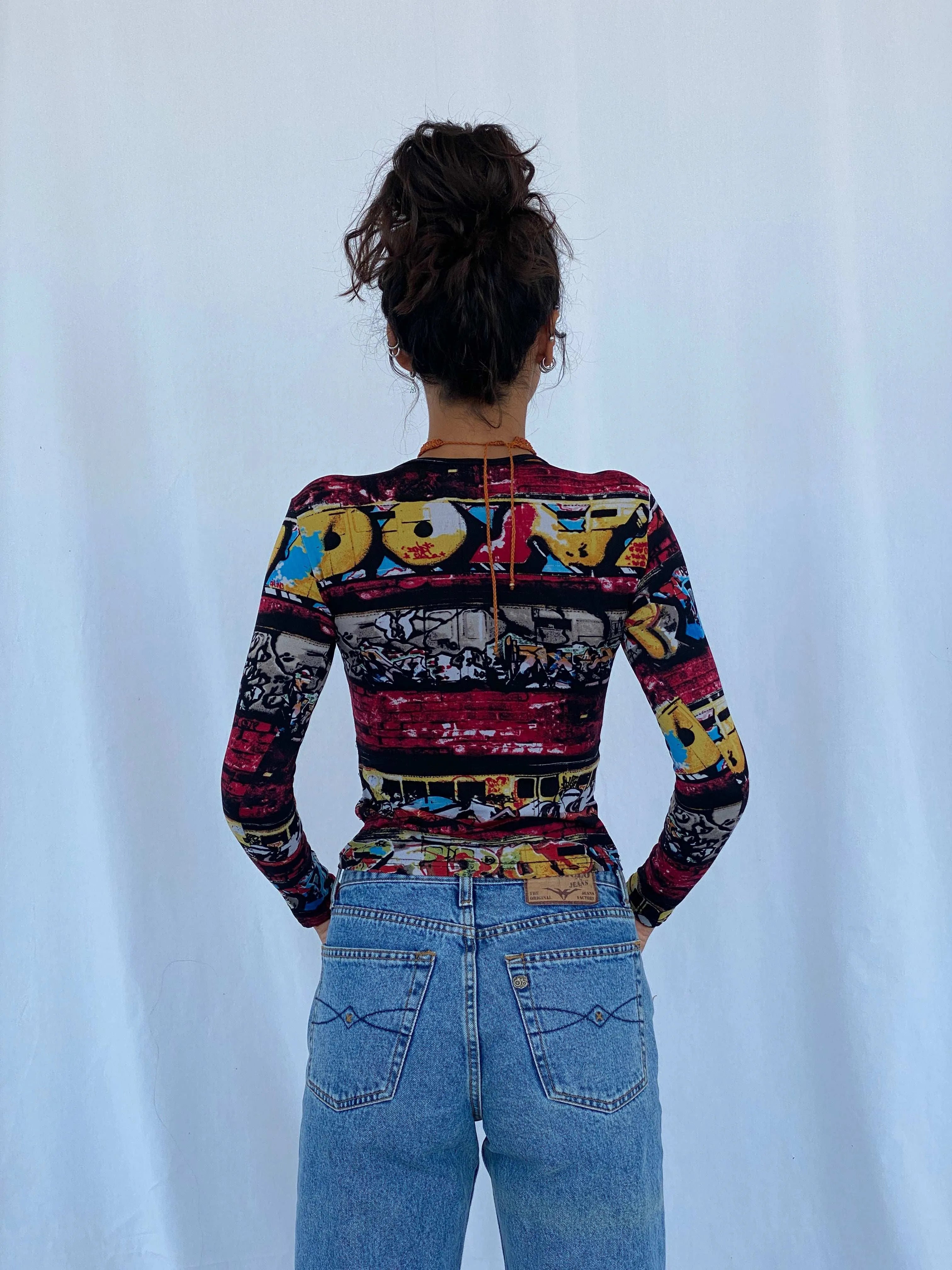 Y2K Clock House by C&A Graphic Top - Balagan Vintage Full Sleeve Top 90s, graphic, graphic top, summer, Tojan