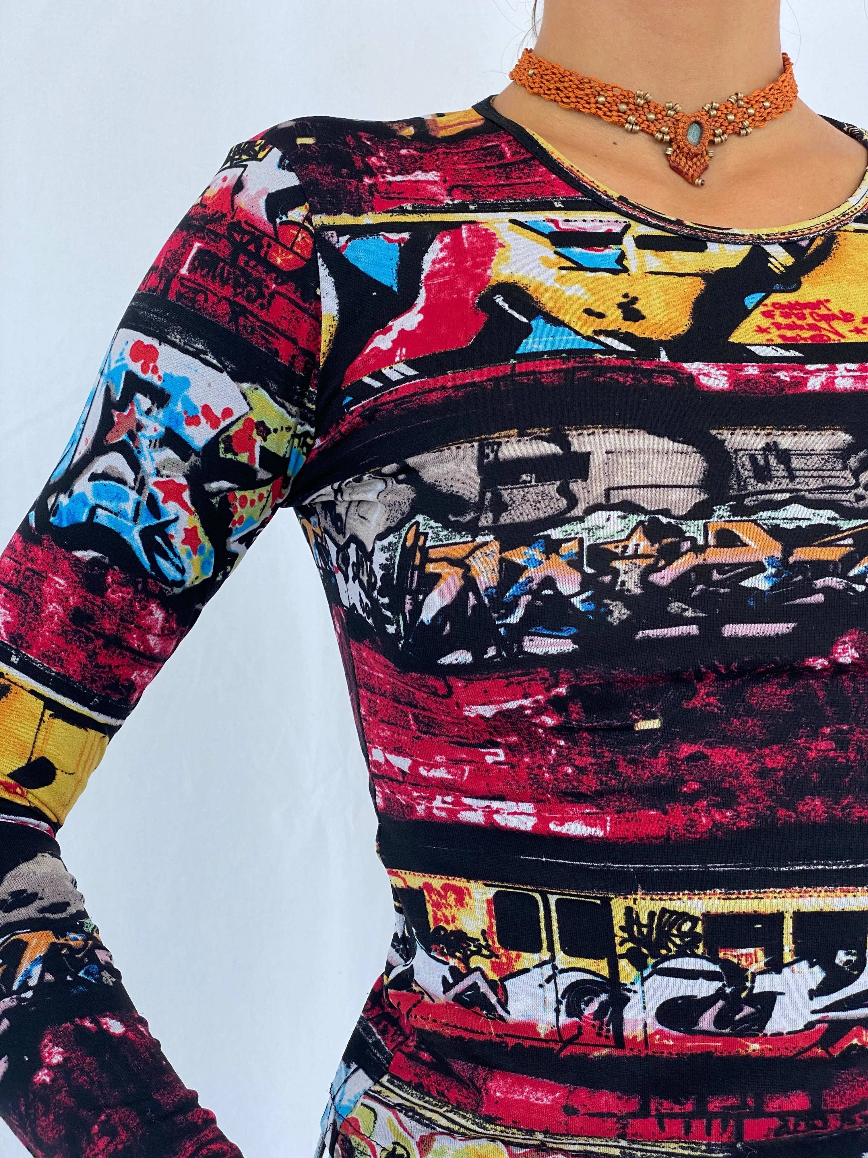 Y2K Clock House by C&A Graphic Top - Balagan Vintage Full Sleeve Top 90s, graphic, graphic top, summer, Tojan