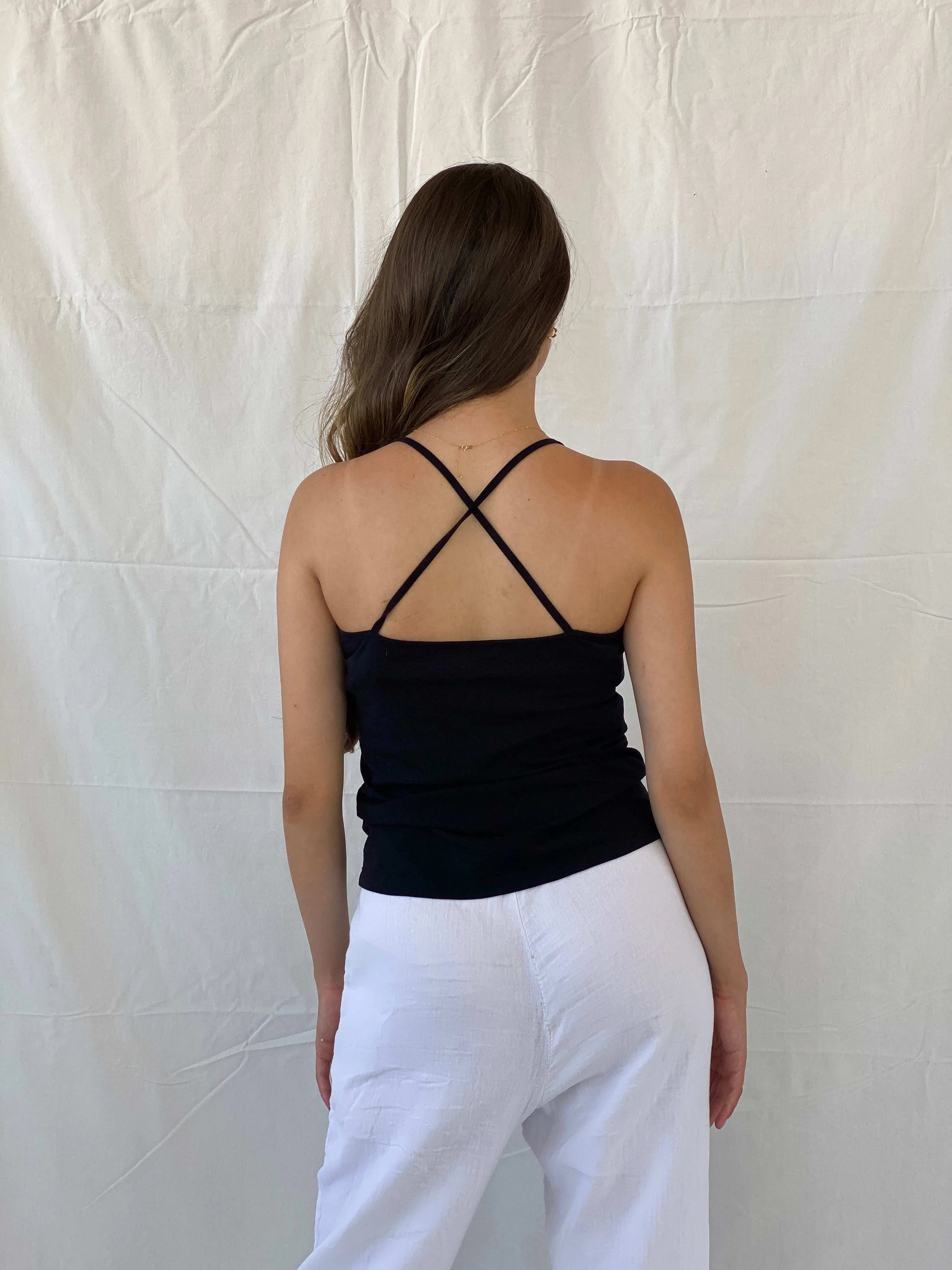 Y2K Comounare Garden Top With Flower Cutout Detailing - M - Balagan Vintage Sleeveless Top 00s, 90s, Cami, Mira, sleeveless top