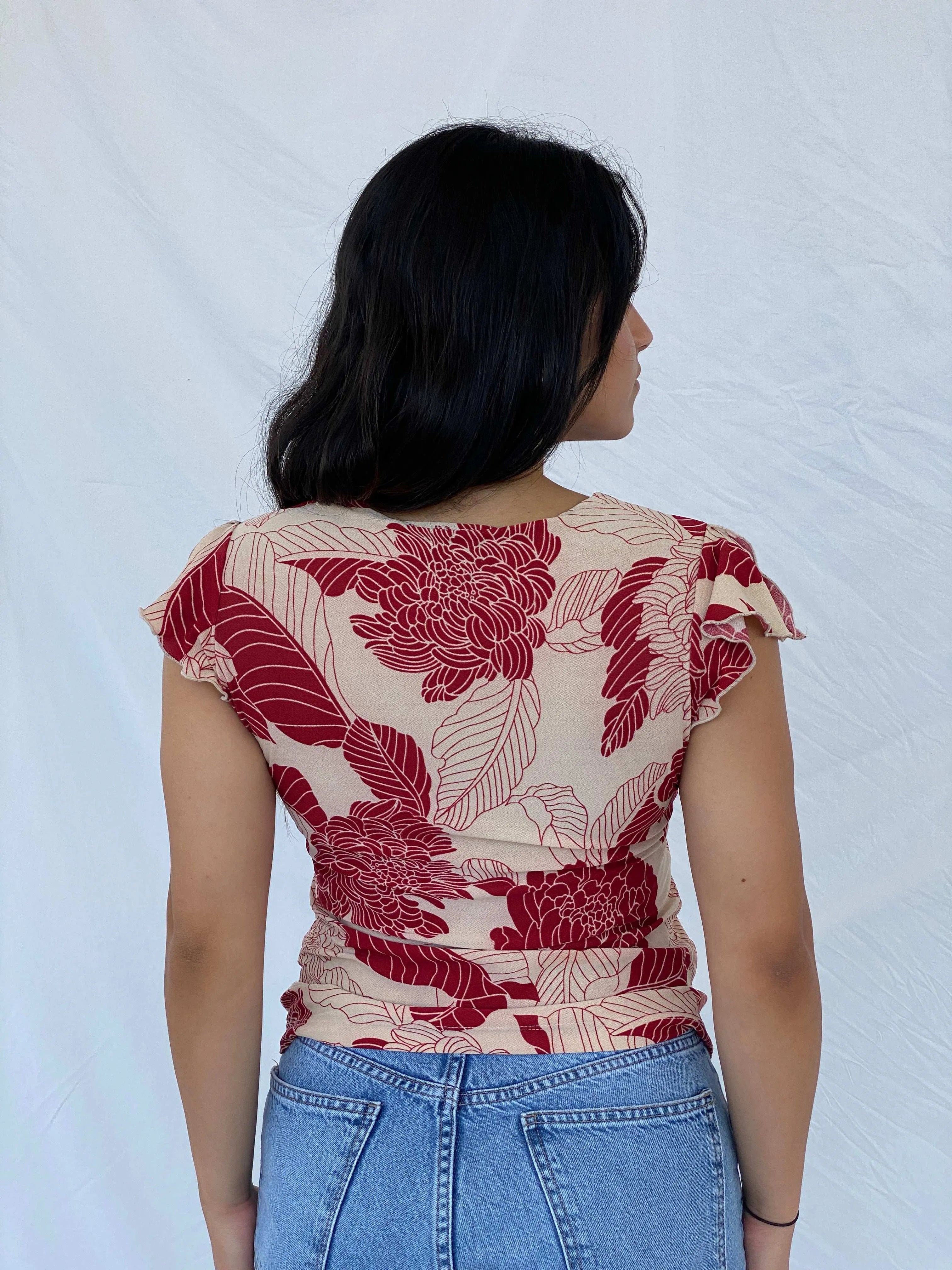 Y2K Crossroads Floral Top - M - Balagan Vintage Half Sleeve Top 00s, Lana, summer, Y2K
