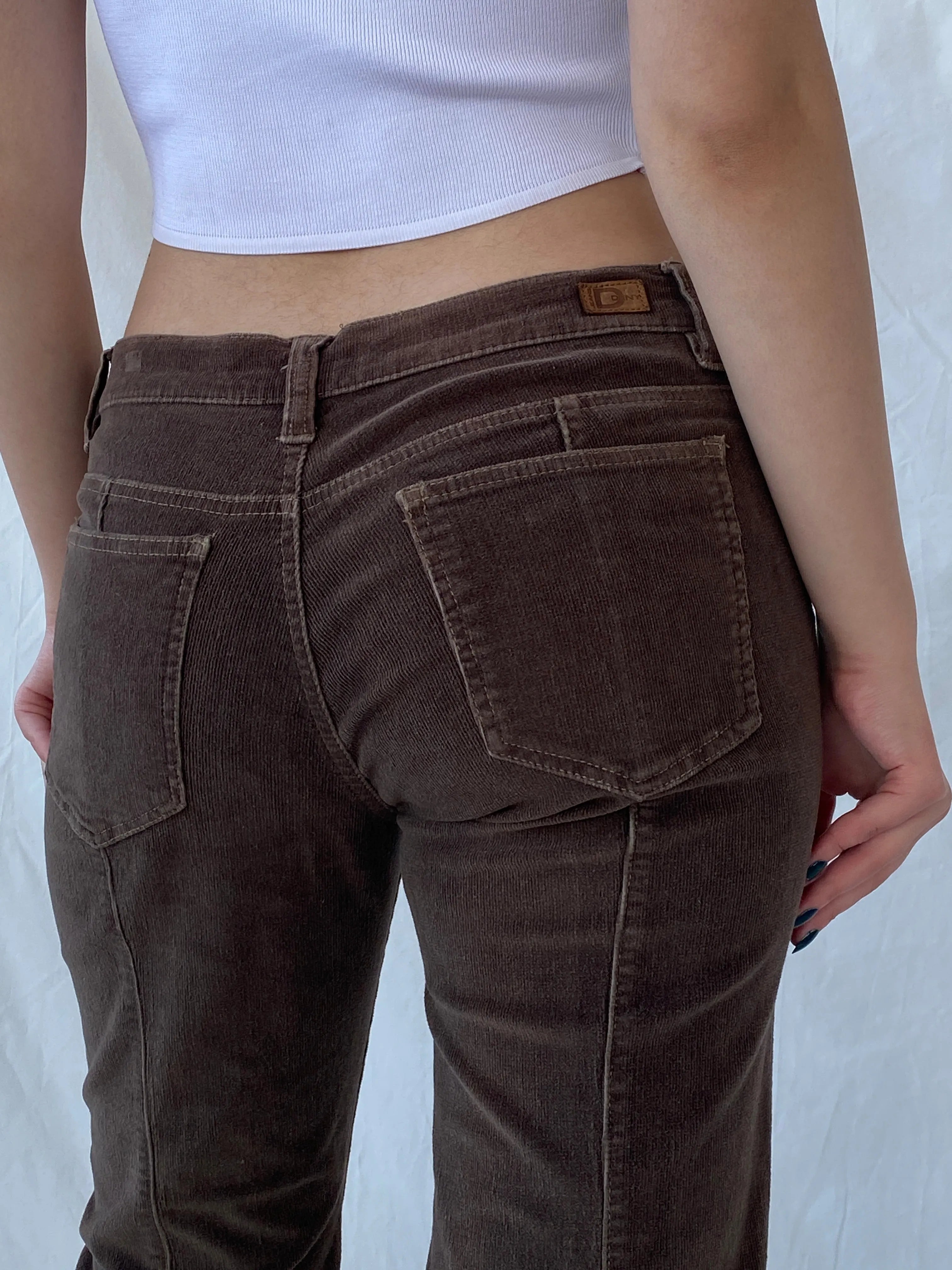 Y2K DKNY East Village Jeans Brown Mid-Rise Flare Corduroy Pants - 38EUR - Balagan Vintage Corduroy Pants Ayah, corduroy, corduroy pants, pants, vintage pants
