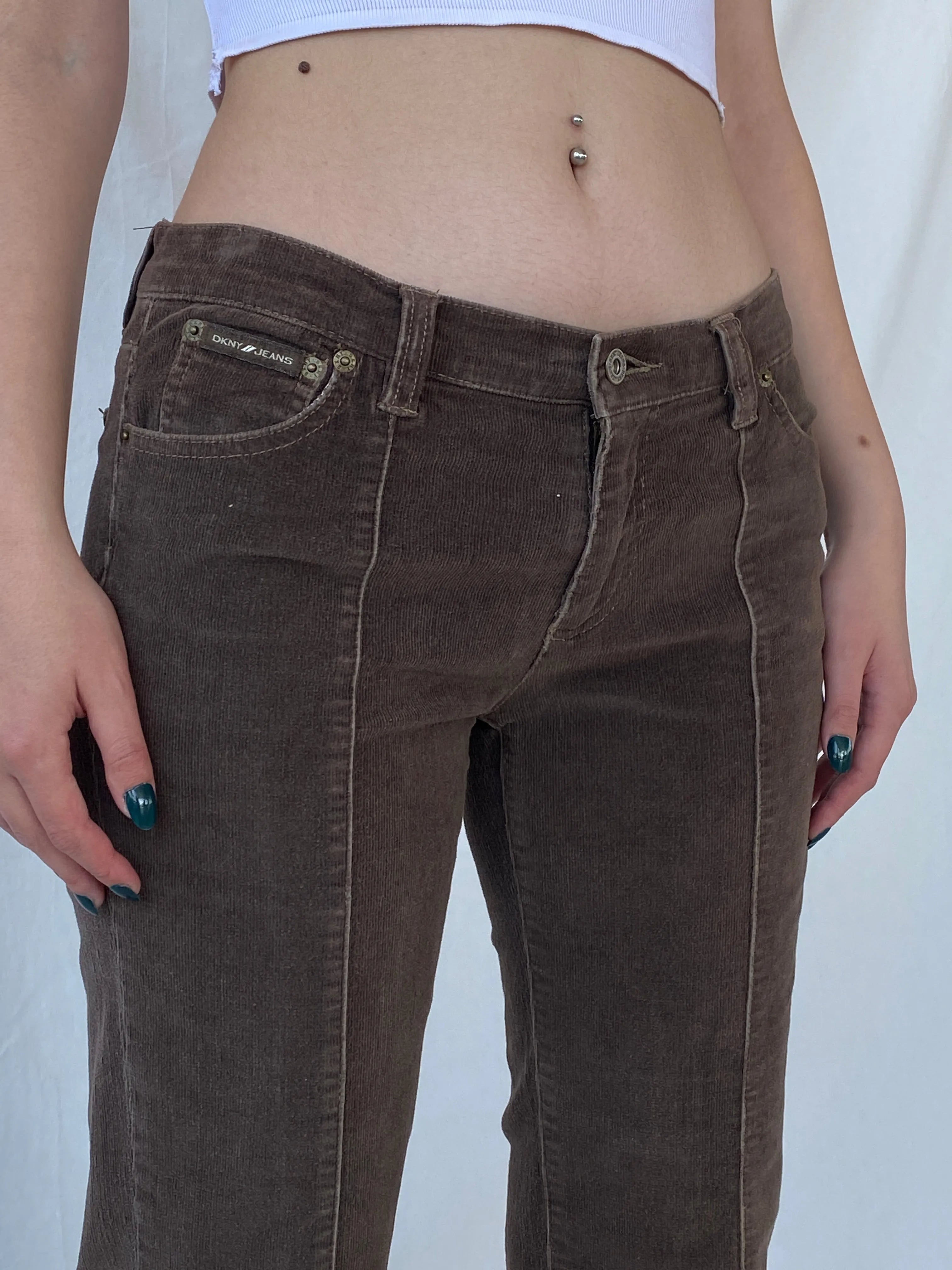 Y2K DKNY East Village Jeans Brown Mid-Rise Flare Corduroy Pants - 38EUR - Balagan Vintage Corduroy Pants Ayah, corduroy, corduroy pants, pants, vintage pants