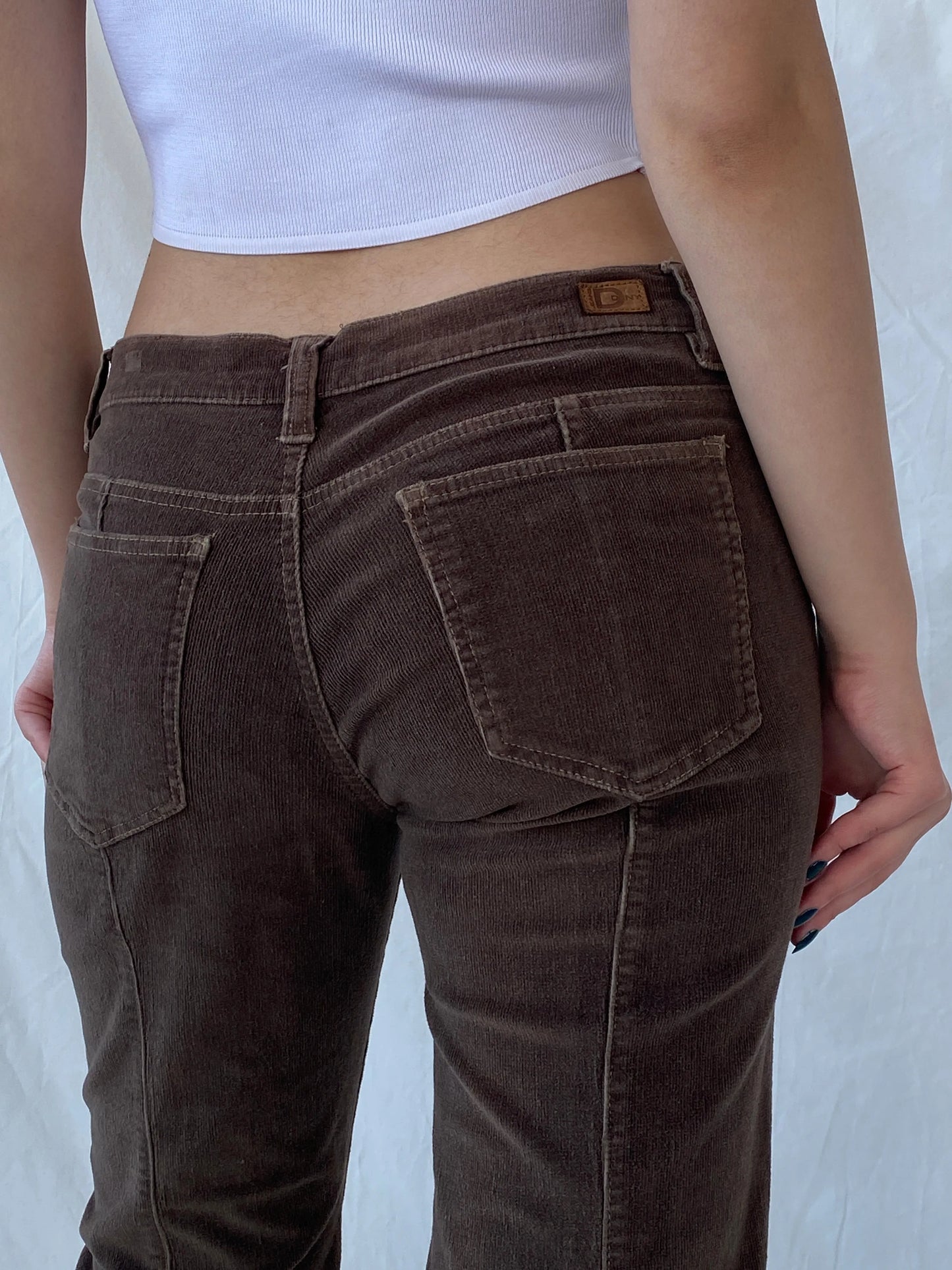 Y2K DKNY East Village Jeans Brown Mid-Rise Flare Corduroy Pants - 38EUR - Balagan Vintage Corduroy Pants Ayah, corduroy, corduroy pants, pants, vintage pants